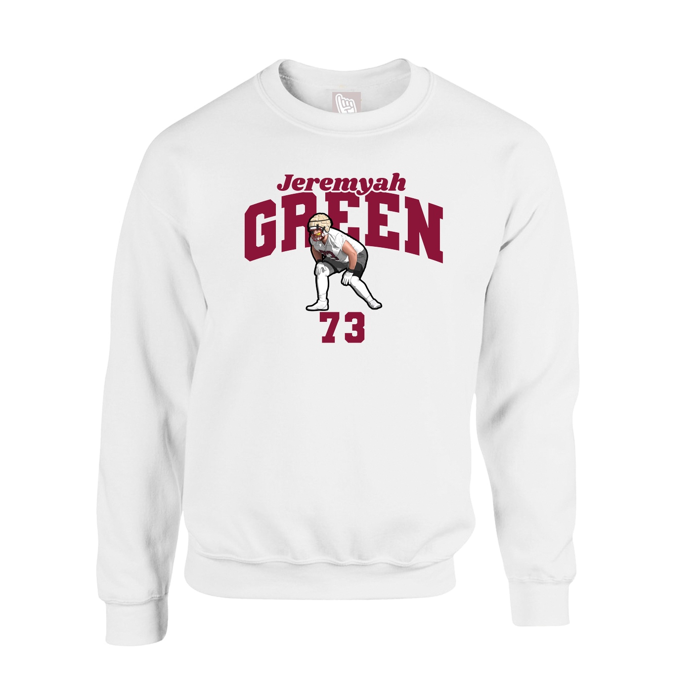 Fleece Crew — Signature Arch in White