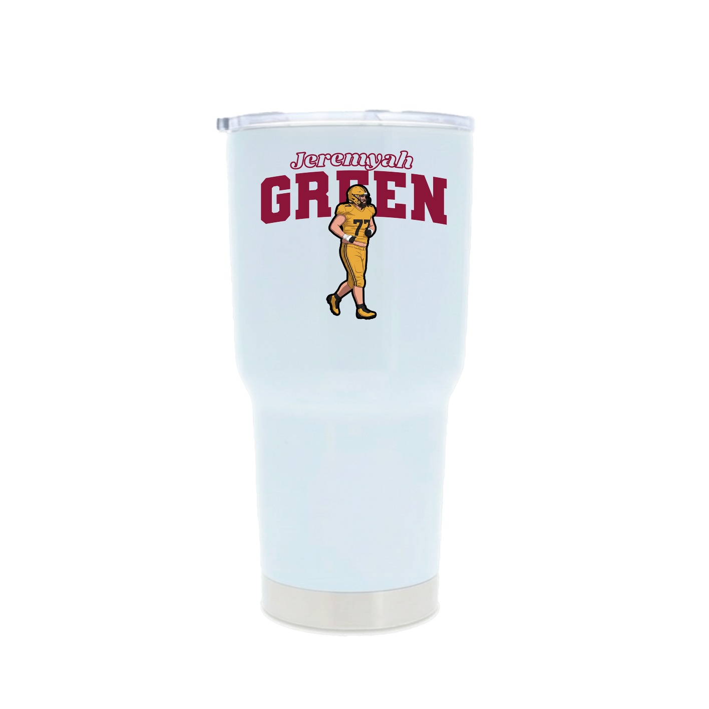 30oz Stainless Steel Tumbler — Name Arch in White