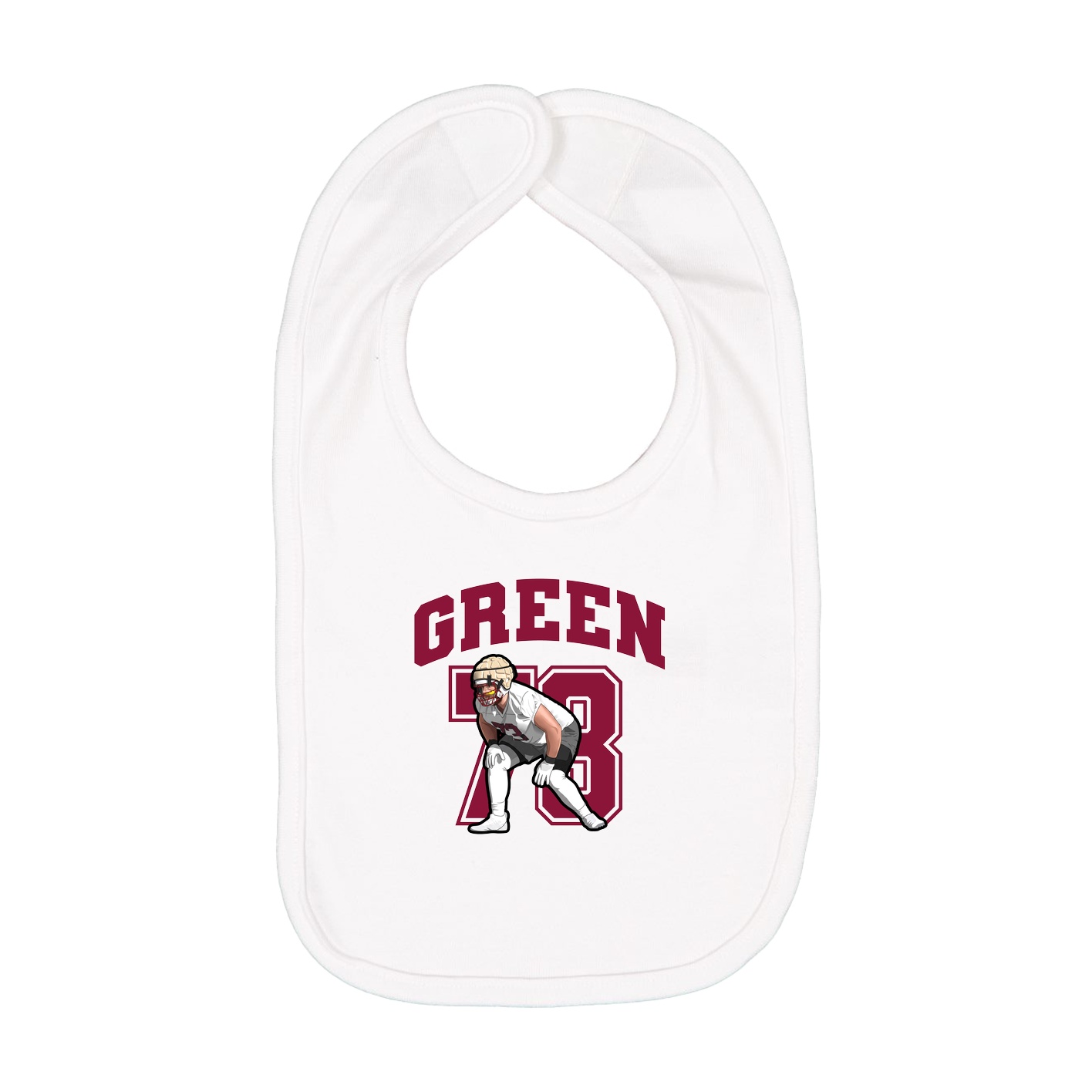Infant Bib — Number in White