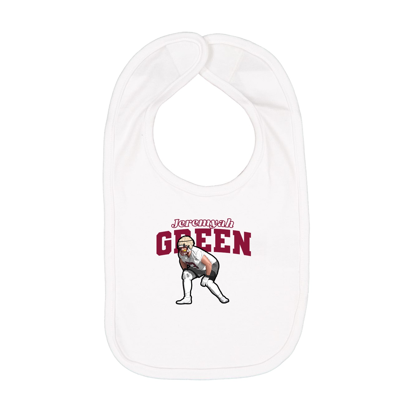 Infant Bib — Name Arch in White