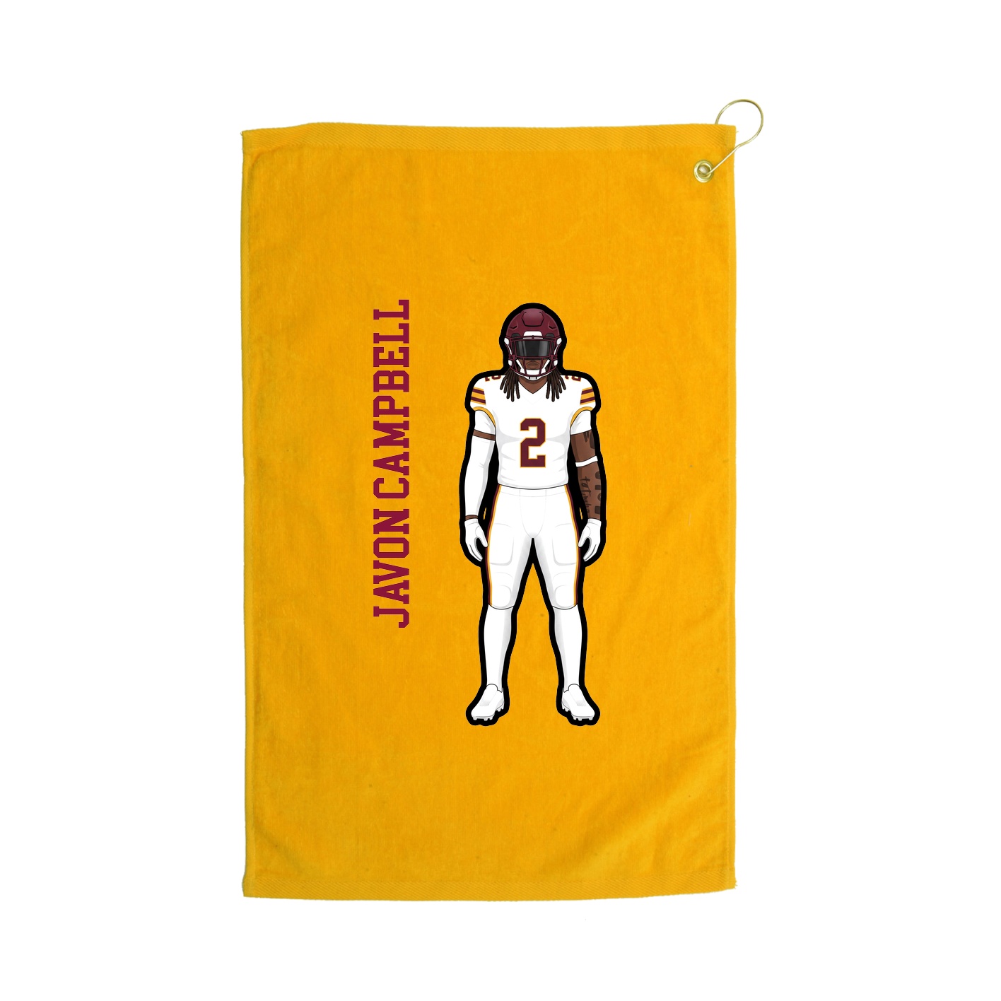 Golf Towel — Name Vertical in Gold