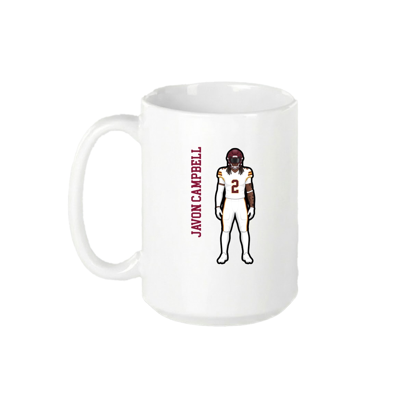 15oz Coffee Mug — Name Vertical in White