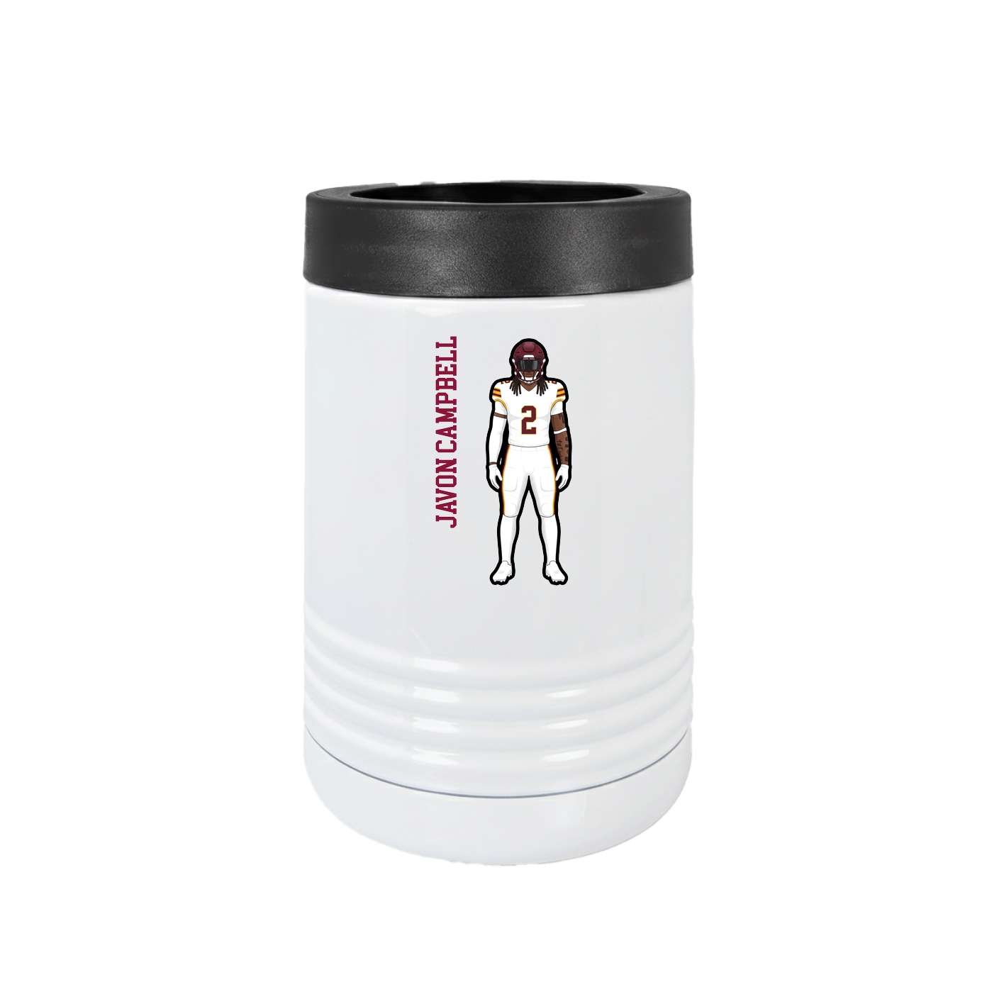 Beverage Holder — Name Vertical in White