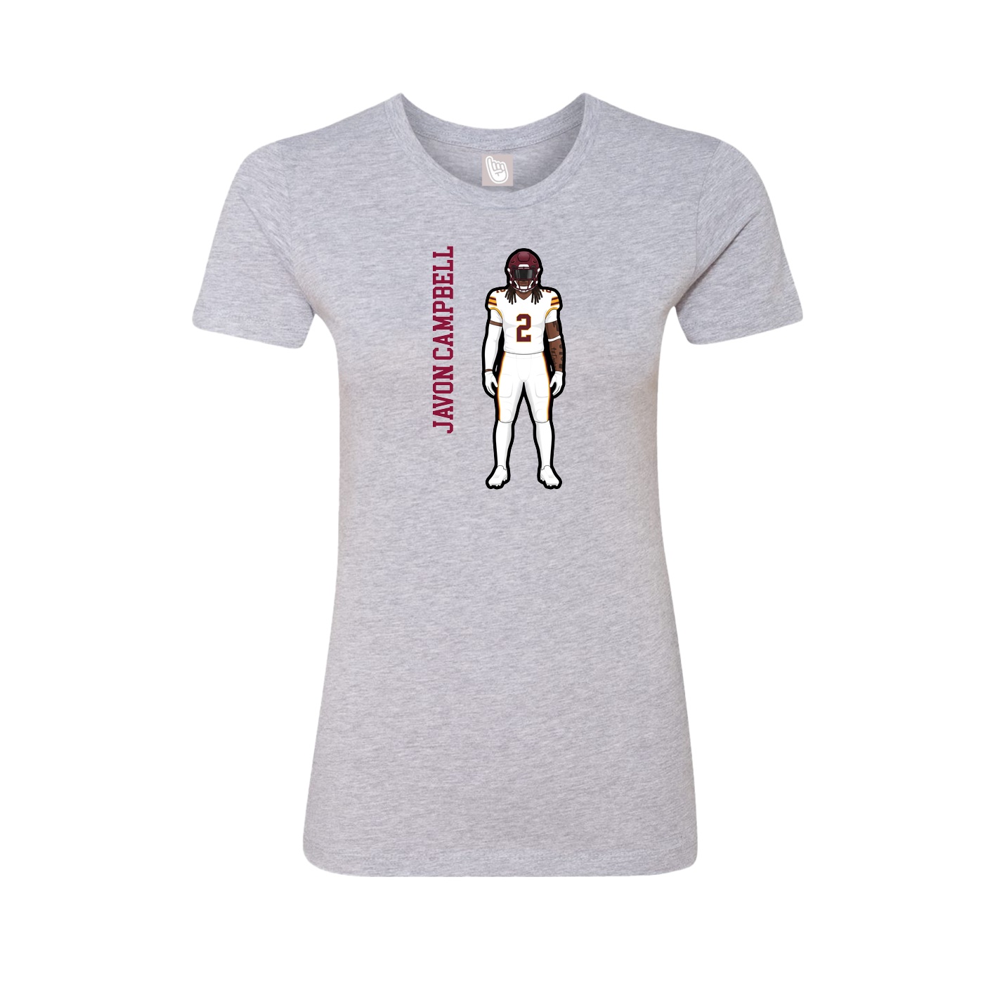 Fitted Women's Tee — Name Vertical in Grey