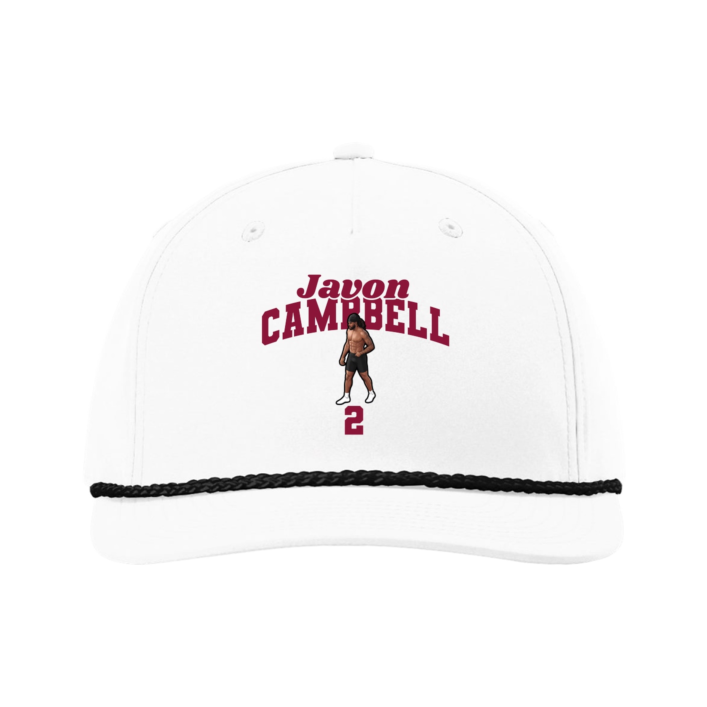 Five-Panel Classic Rope Cap — Signature Arch in White
