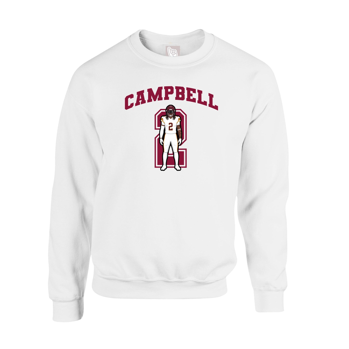 Fleece Crew — Number in White