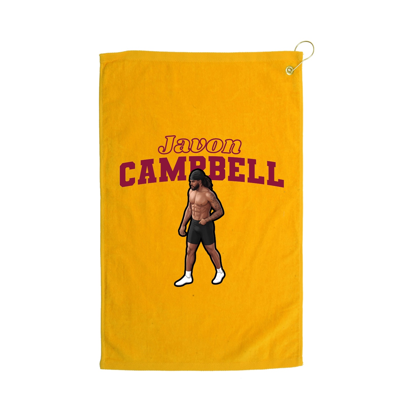 Golf Towel — Name Arch in Gold