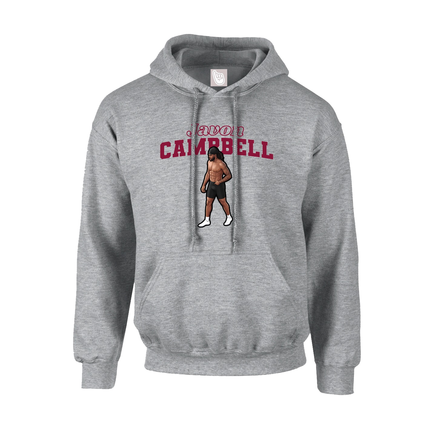 Youth Hoodie — Name Arch in Grey
