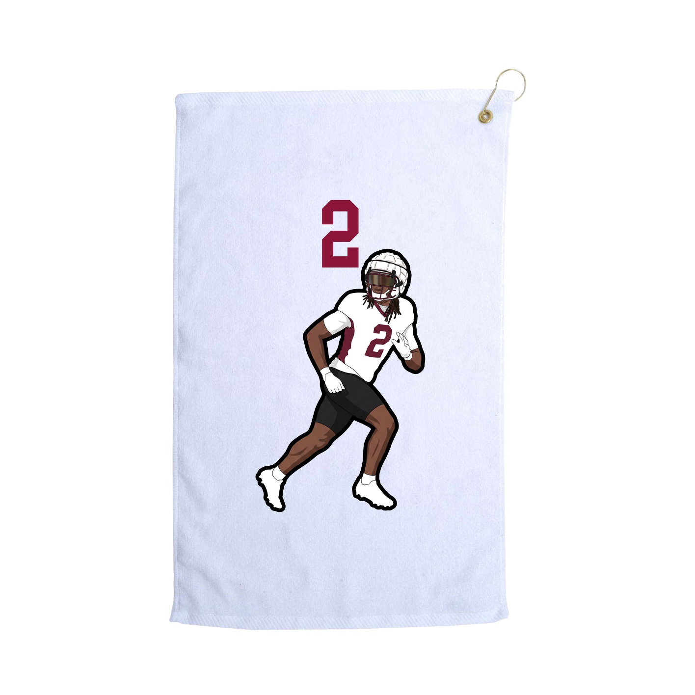 Golf Towel — Number Top in White