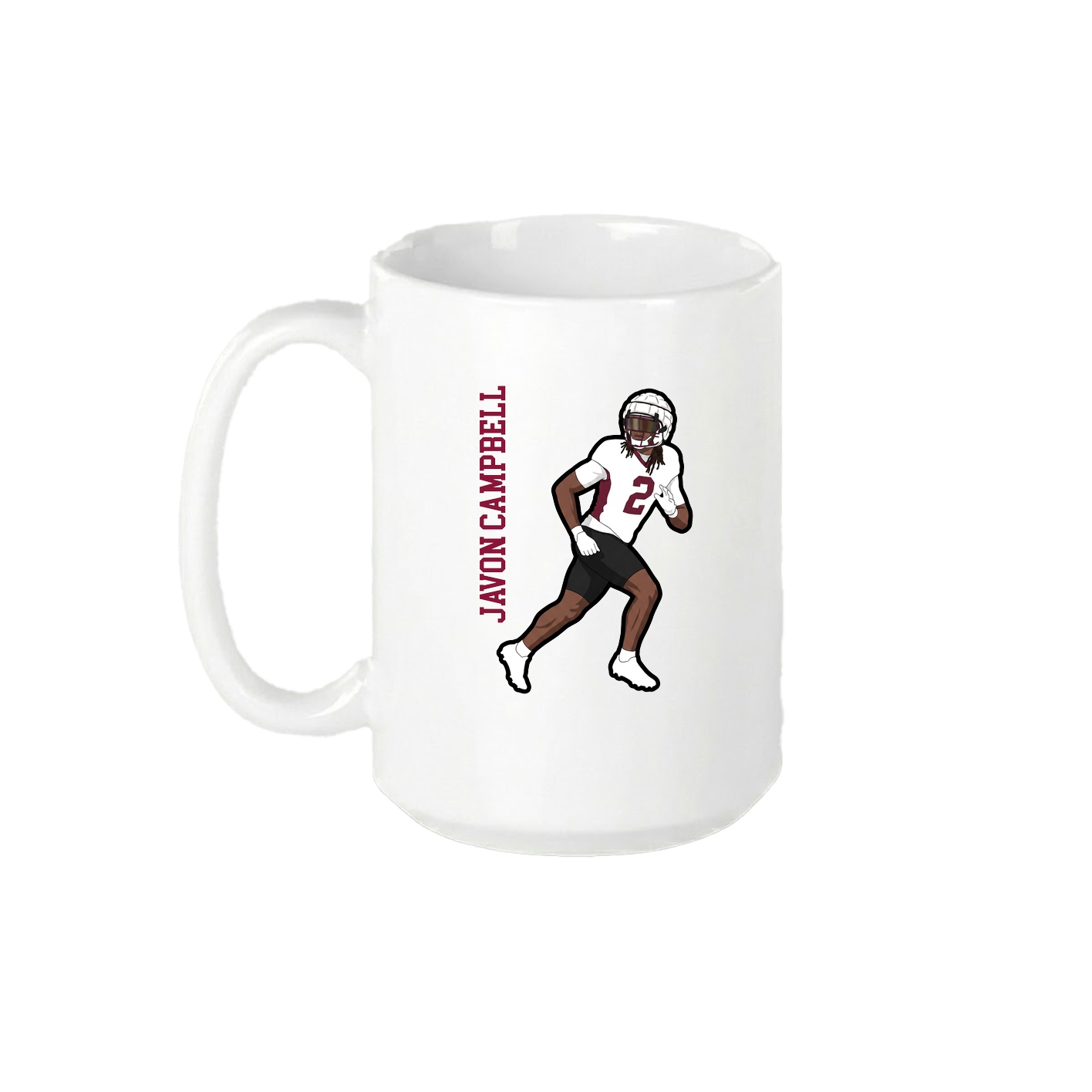 15oz Coffee Mug — Name Vertical in White