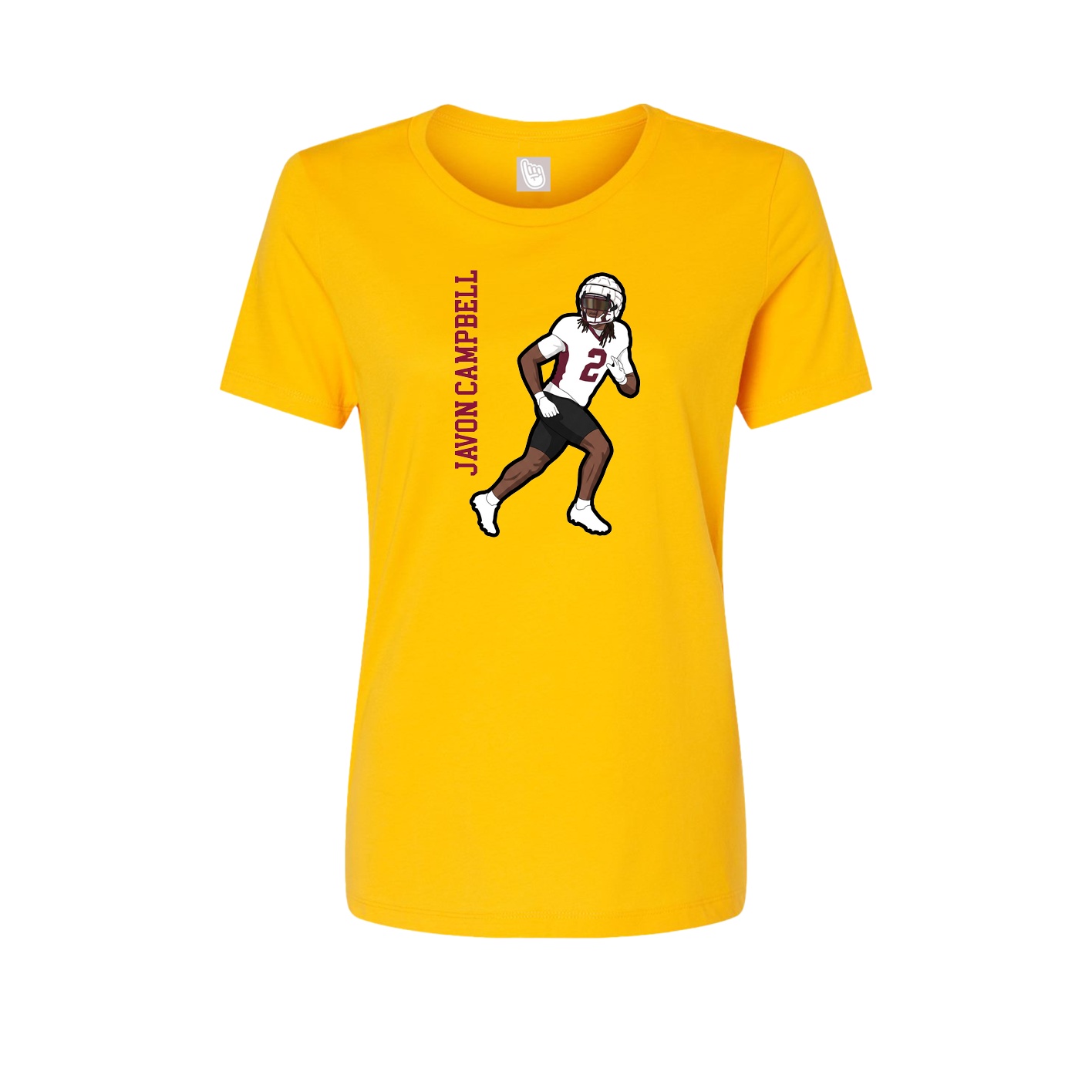 Fitted Women's Tee — Name Vertical in Gold
