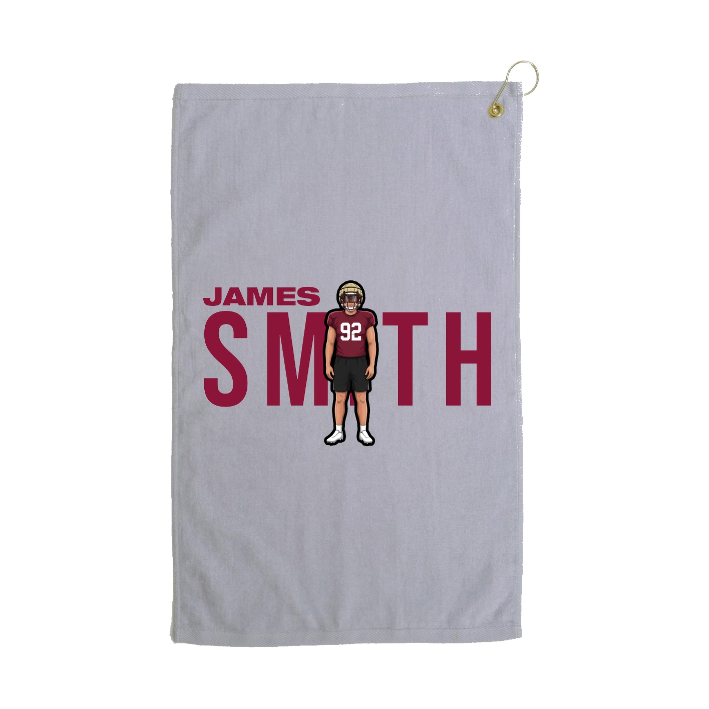 Golf Towel — Player Name in Grey