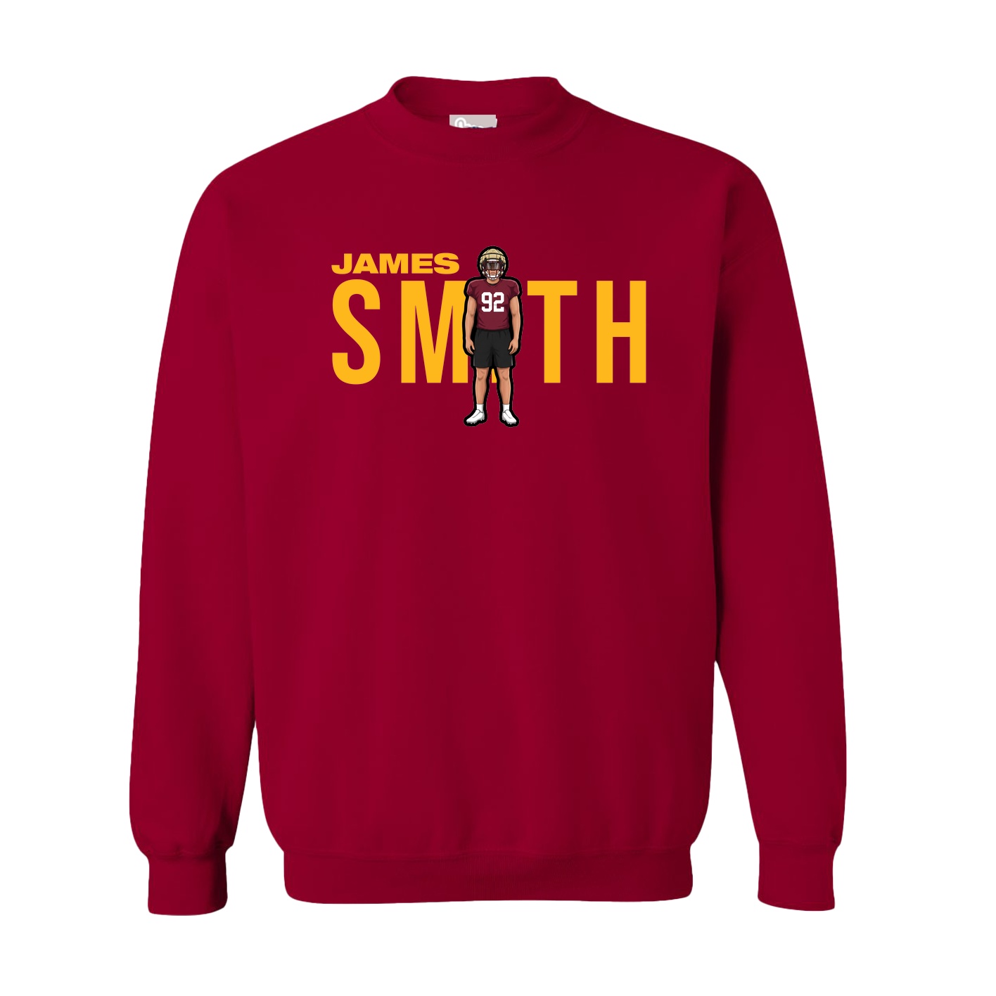 Fleece Crew — Player Name in Cardinal