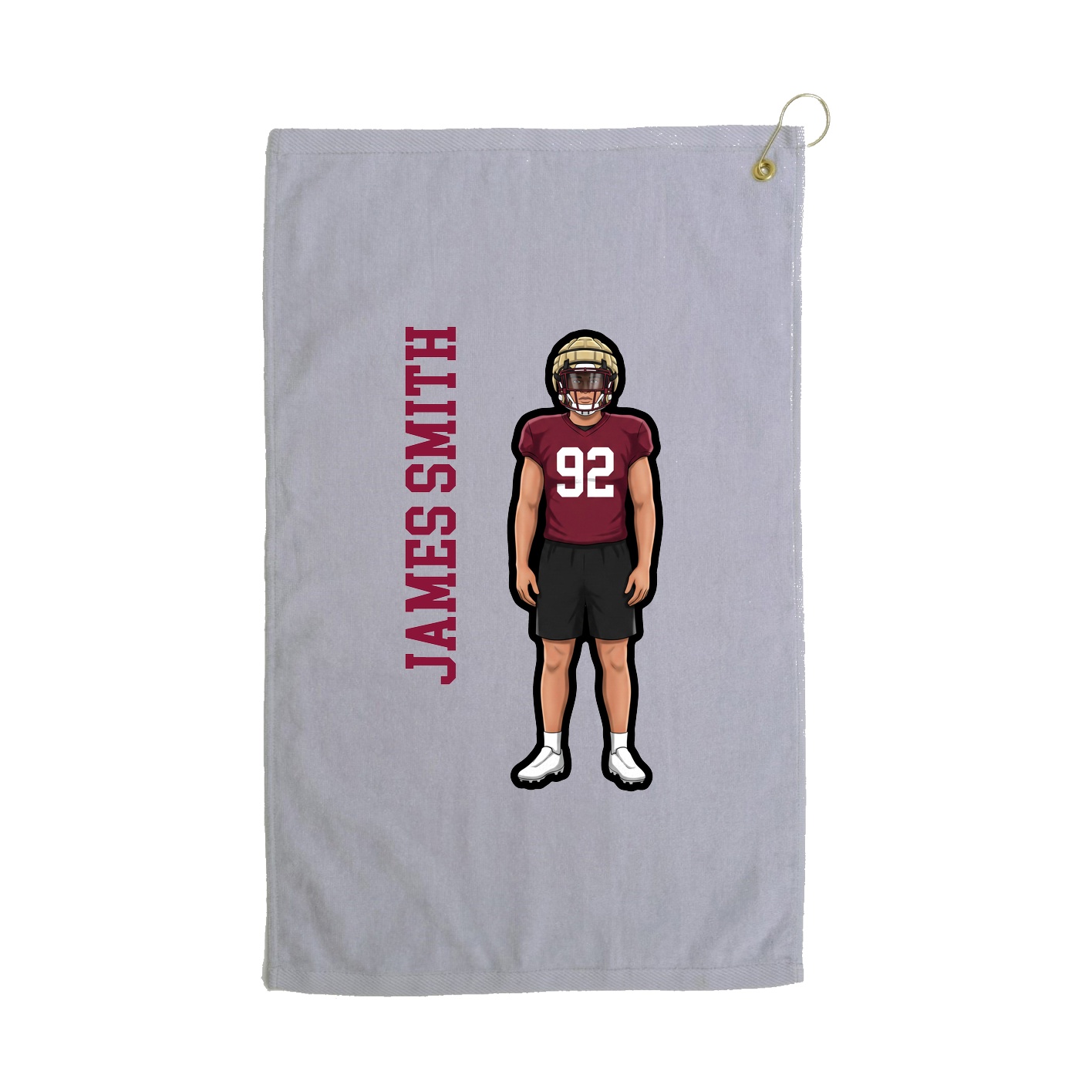 Golf Towel — Name Vertical in Grey