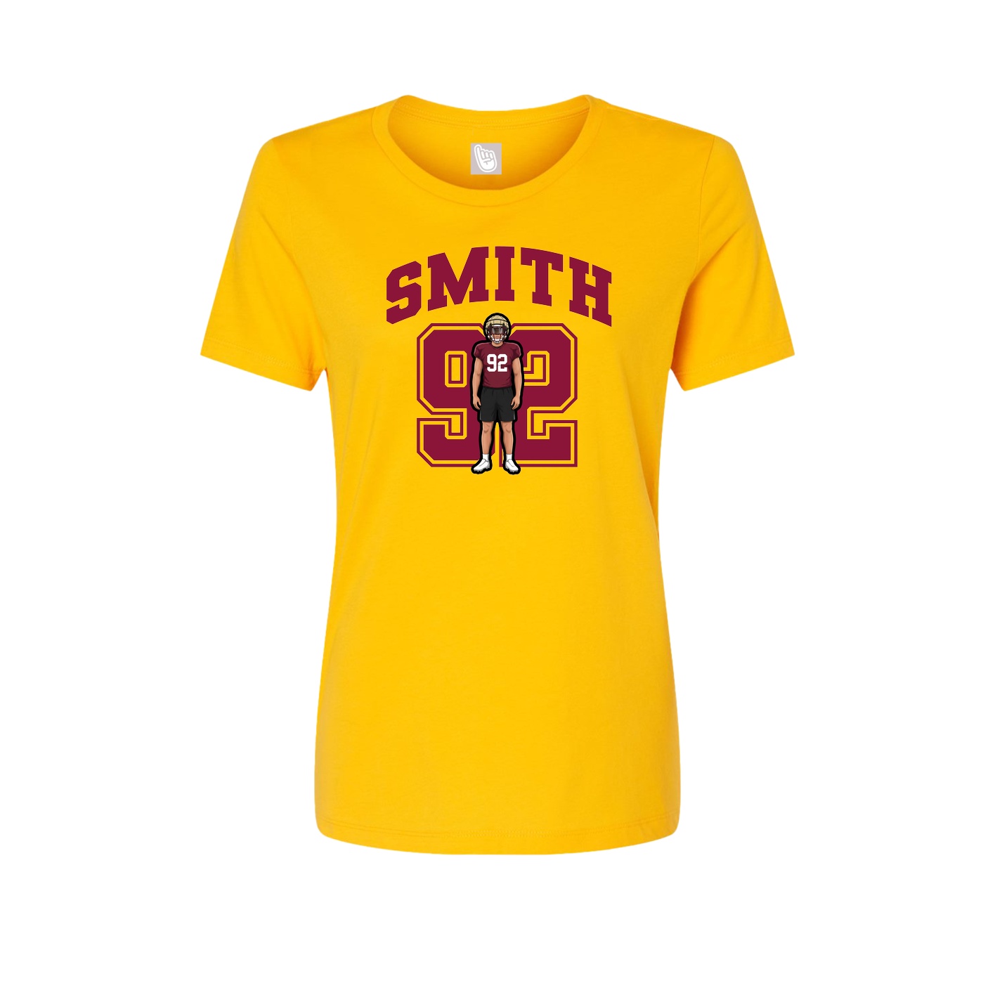Fitted Women's Tee — Number in Gold
