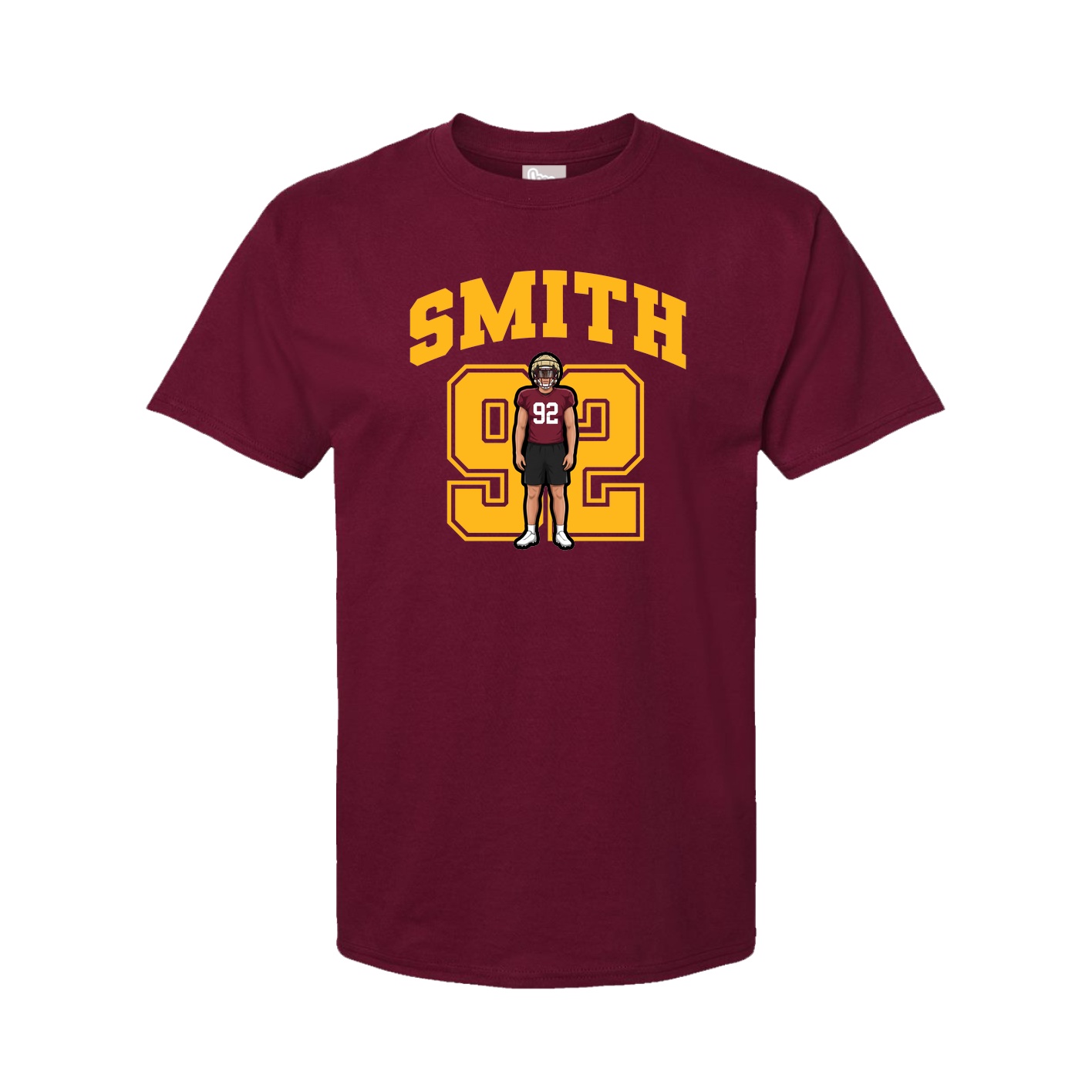 Youth Tee — Number in Cardinal