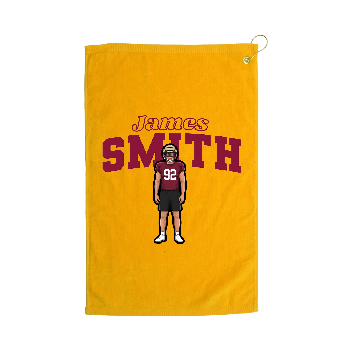 Golf Towel — Name Arch in Gold