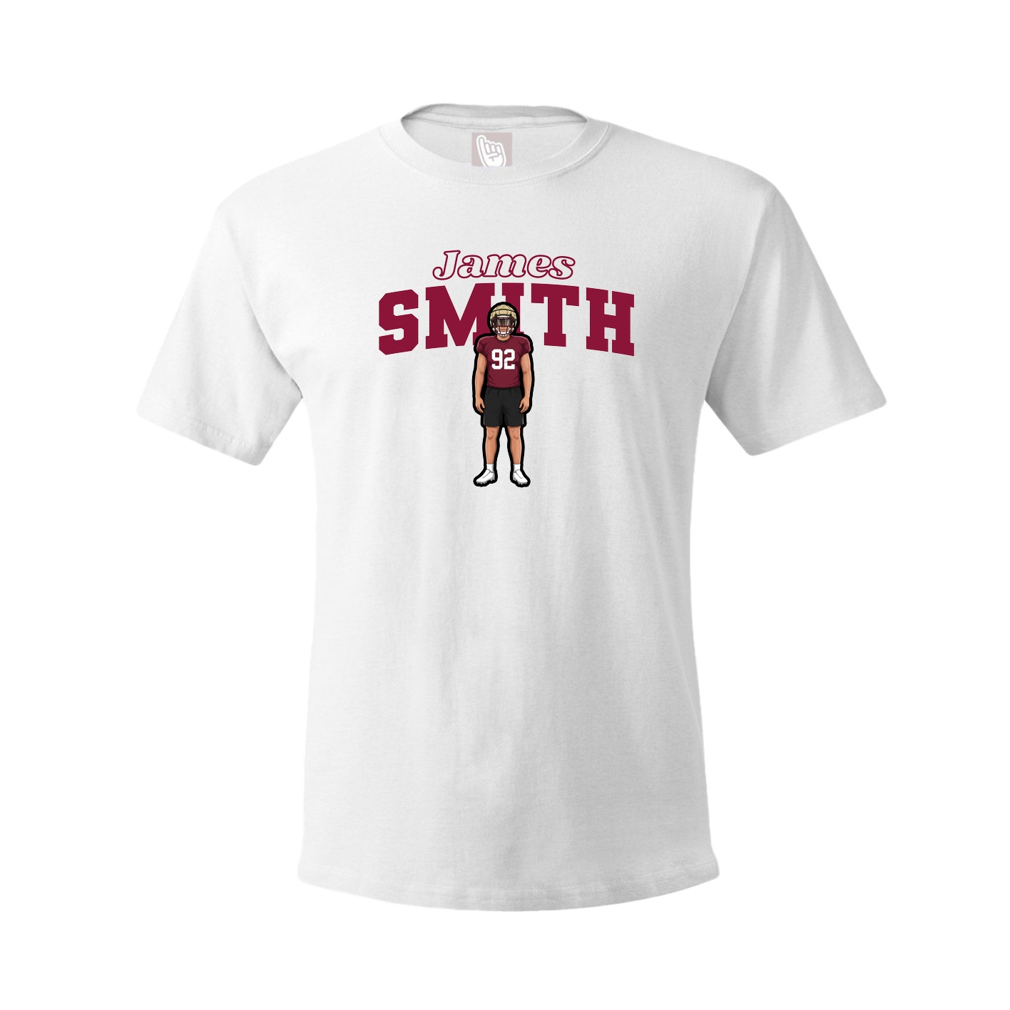 Youth Tee — Name Arch in White