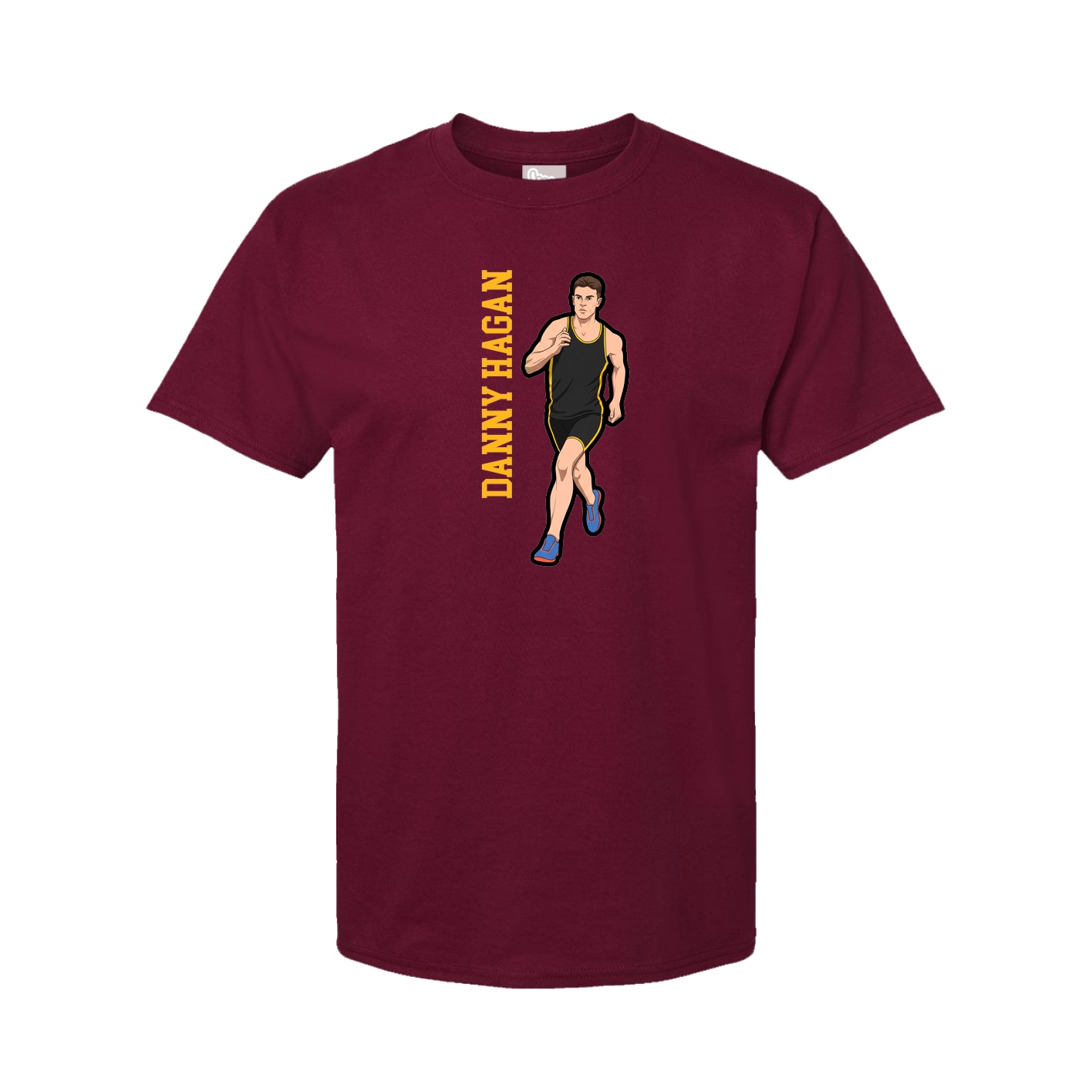 Youth Tee — Name Vertical in Cardinal