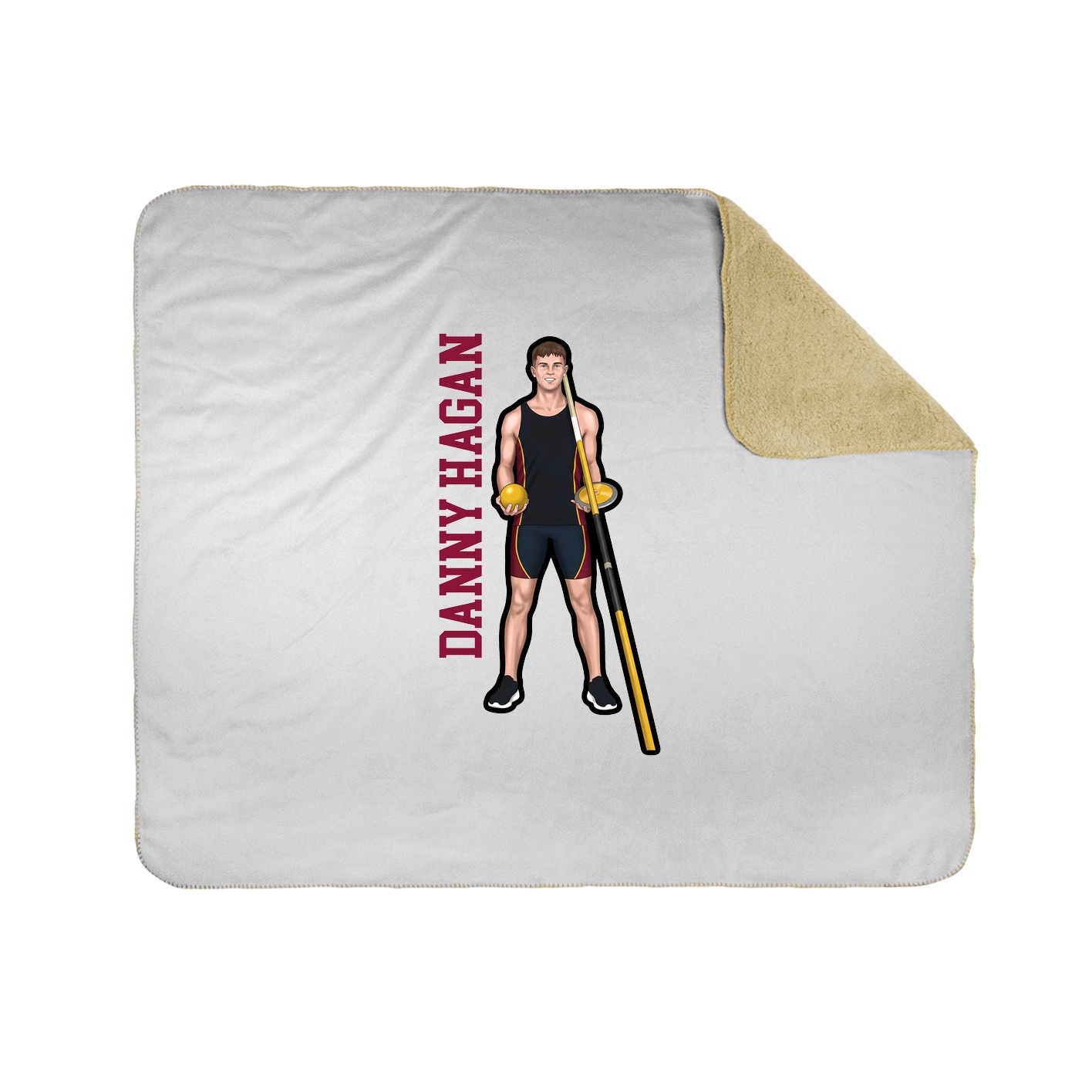 Throw Blanket — Name Vertical in White
