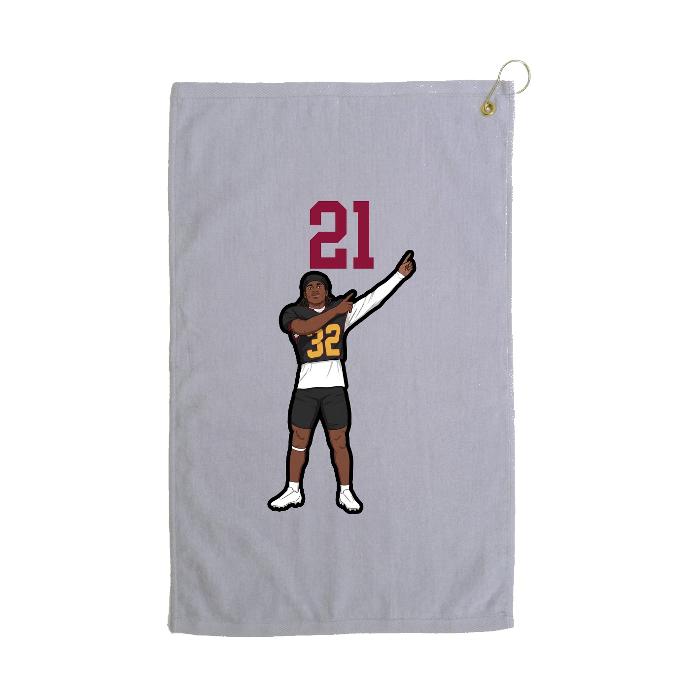Golf Towel — Number Top in Grey