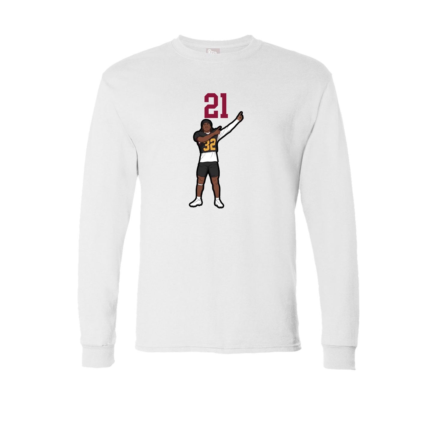 Long Sleeve Tee — Number Top in White