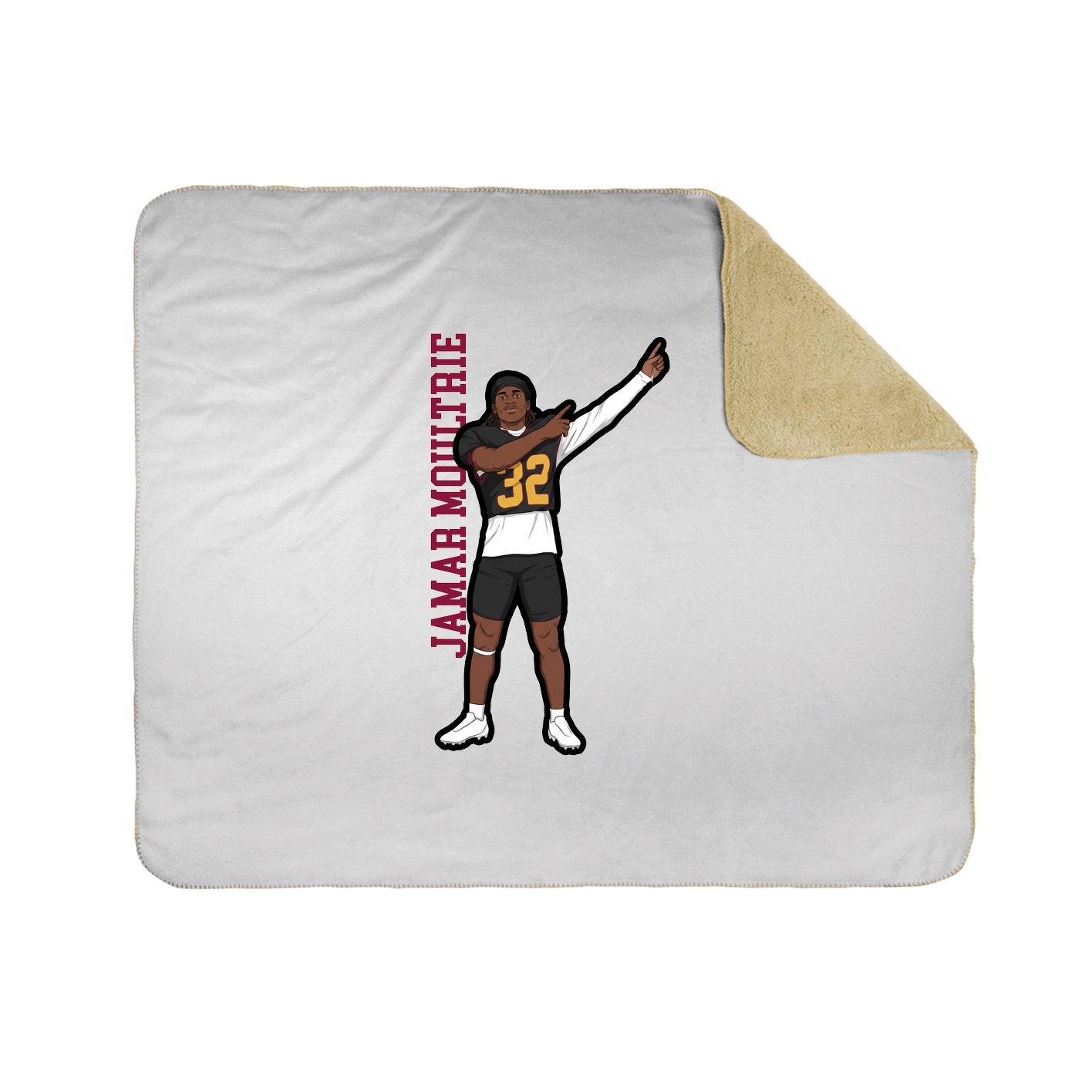 Throw Blanket — Name Vertical in White