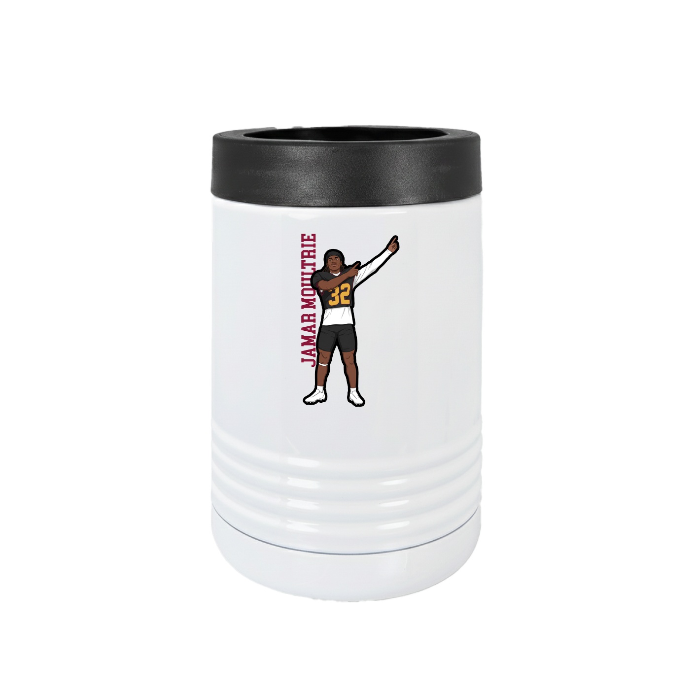 Beverage Holder — Name Vertical in White