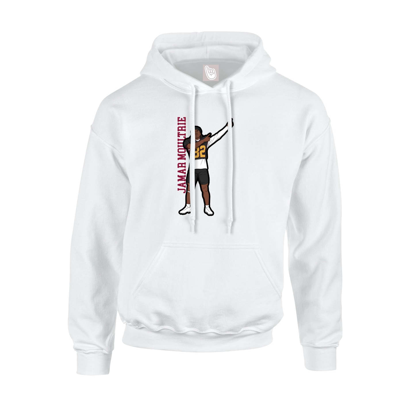 Youth Hoodie — Name Vertical in White