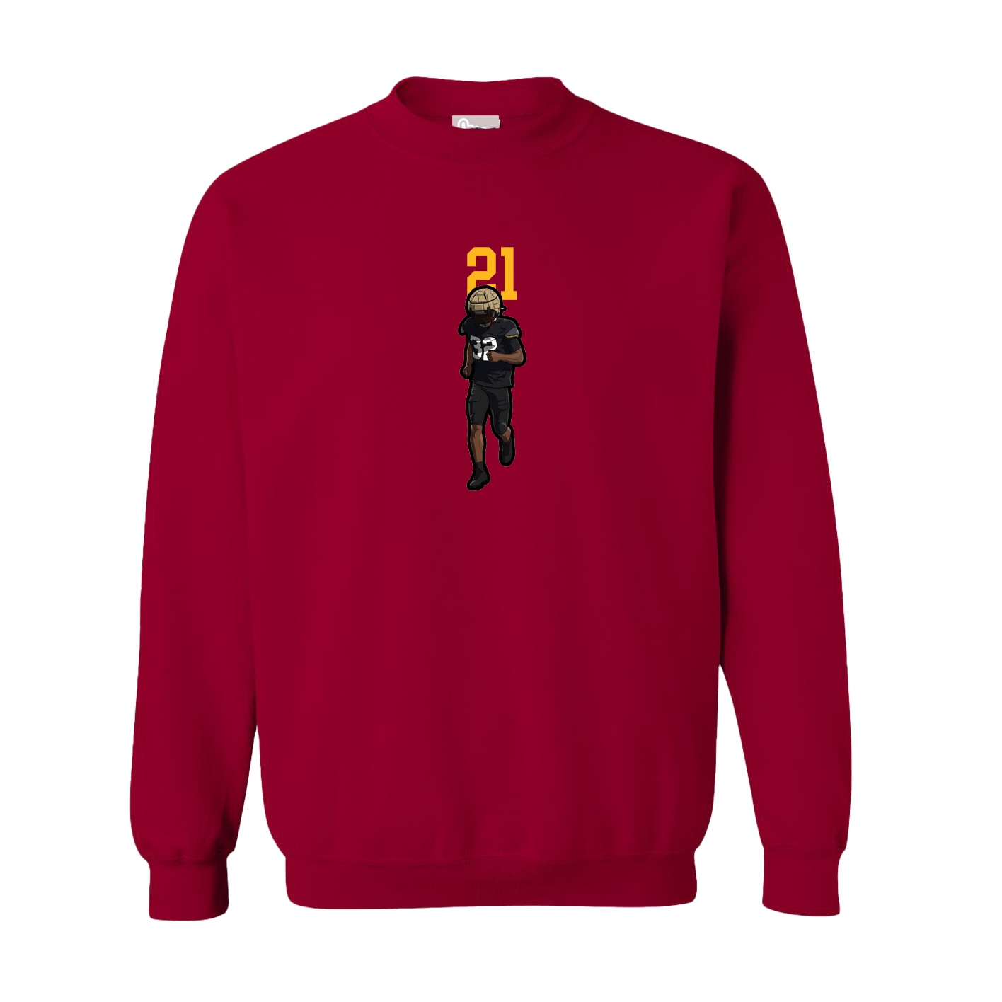Fleece Crew — Number Top in Cardinal