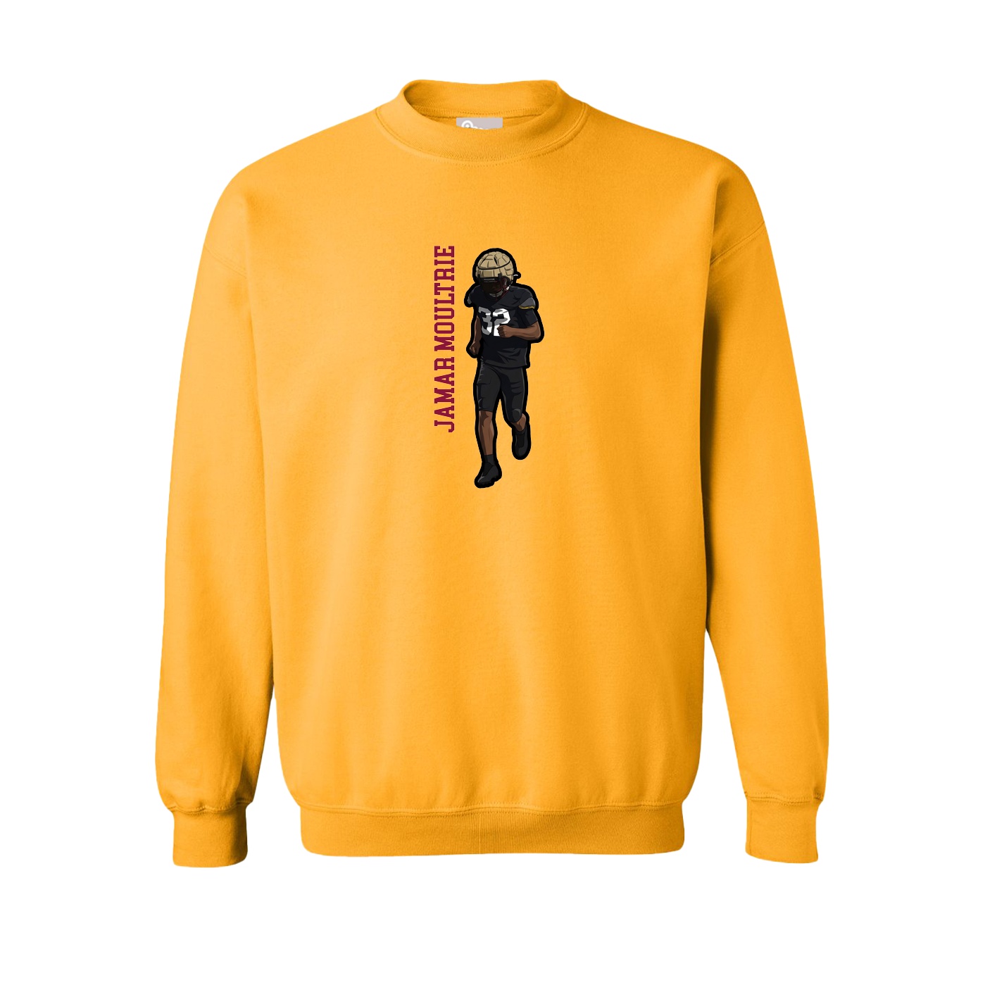 Fleece Crew — Name Vertical in Gold