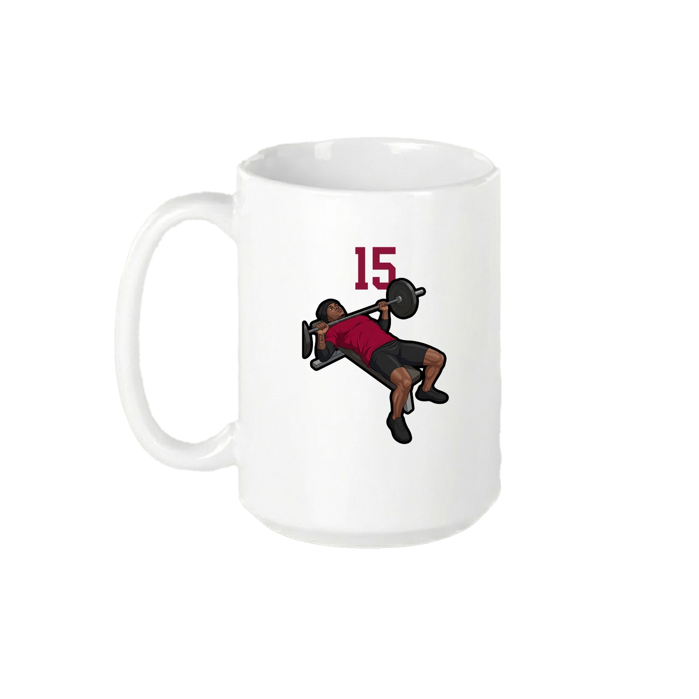 15oz Coffee Mug — Number Top in White