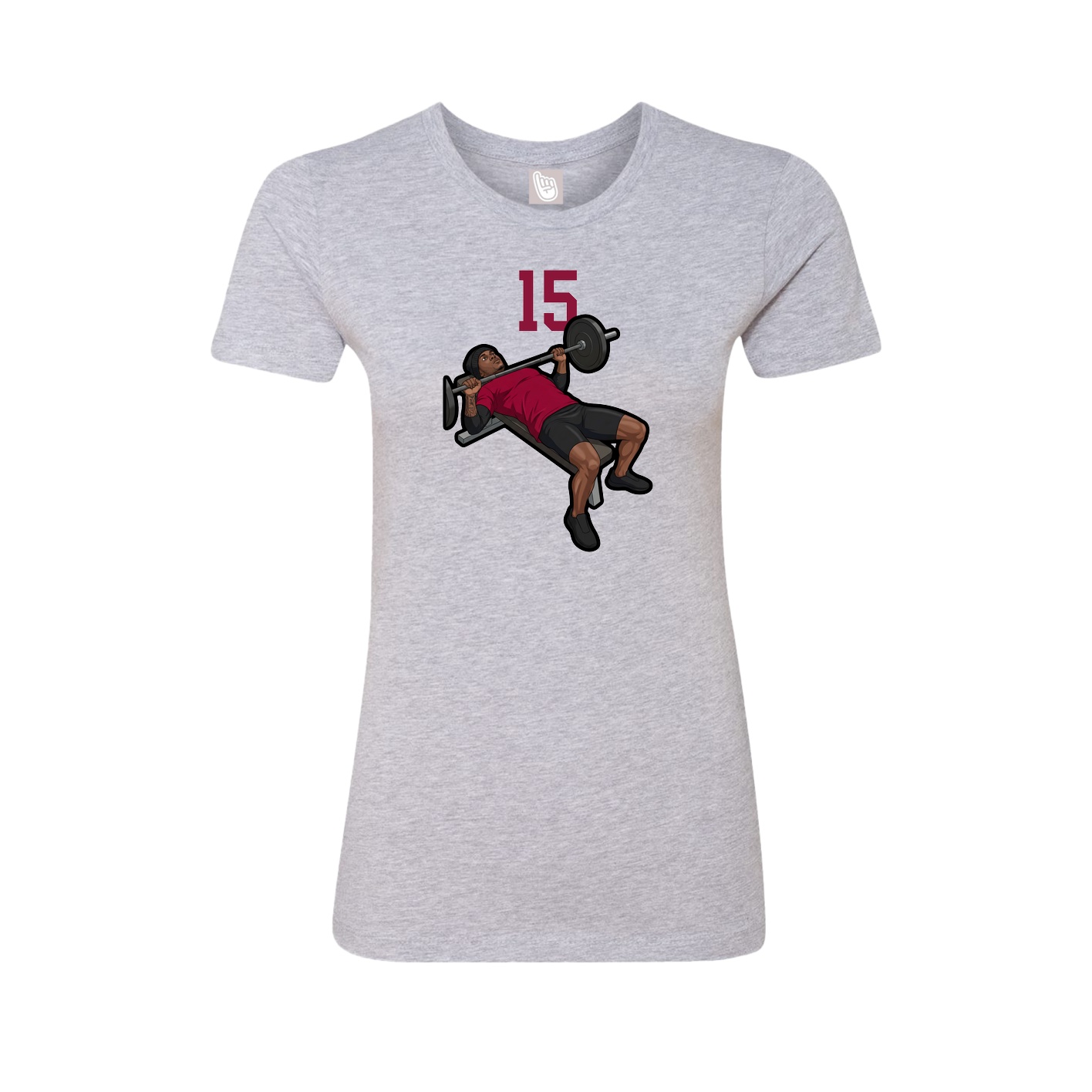 Fitted Women's Tee — Number Top in Grey