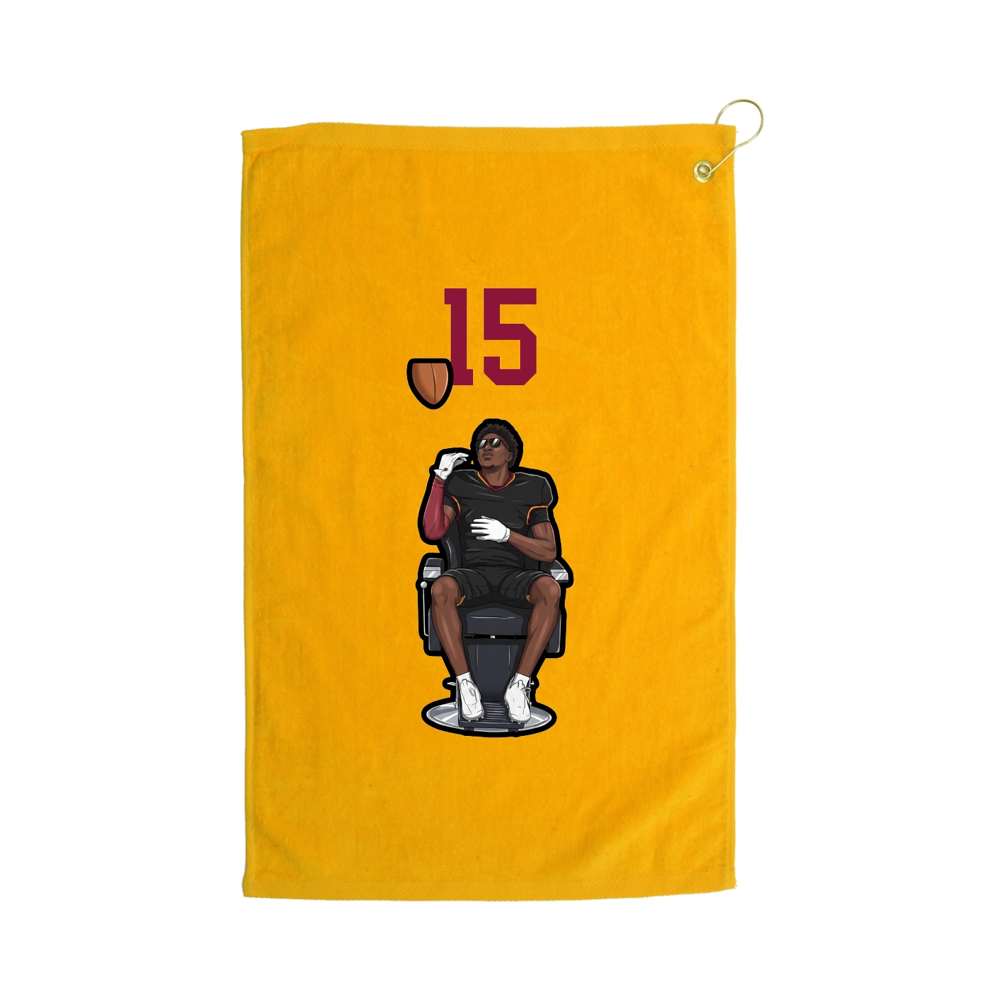 Golf Towel — Number Top in Gold