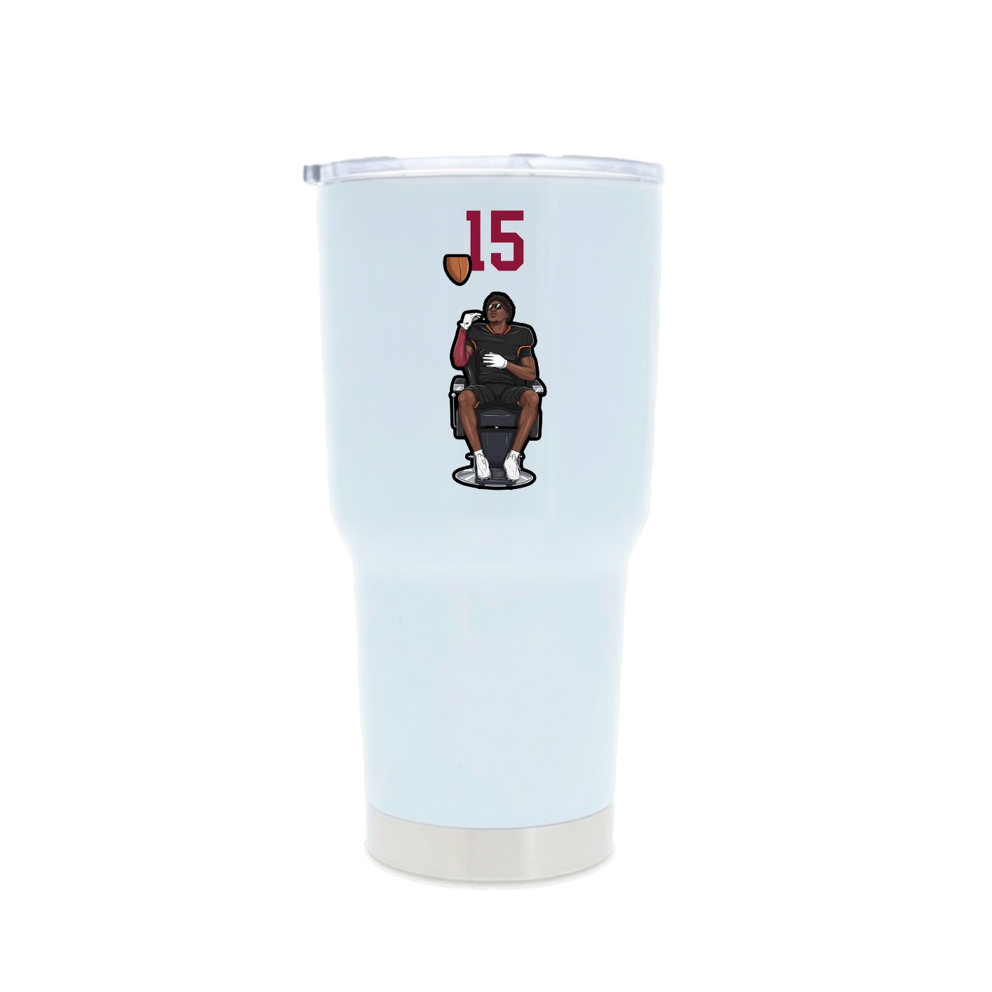 30oz Stainless Steel Tumbler — Number Top in White