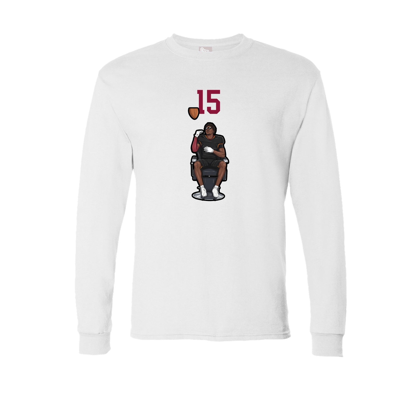 Long Sleeve Tee — Number Top in White