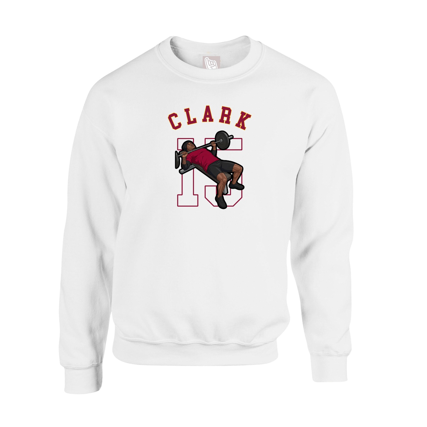 Fleece Crew — Shirsey Arch in White