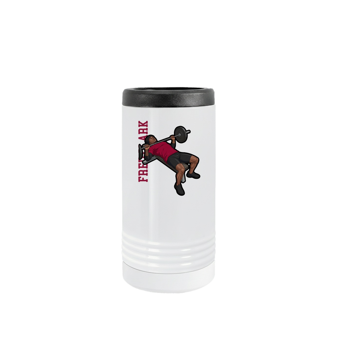Slim Beverage Holder — Name Vertical in White