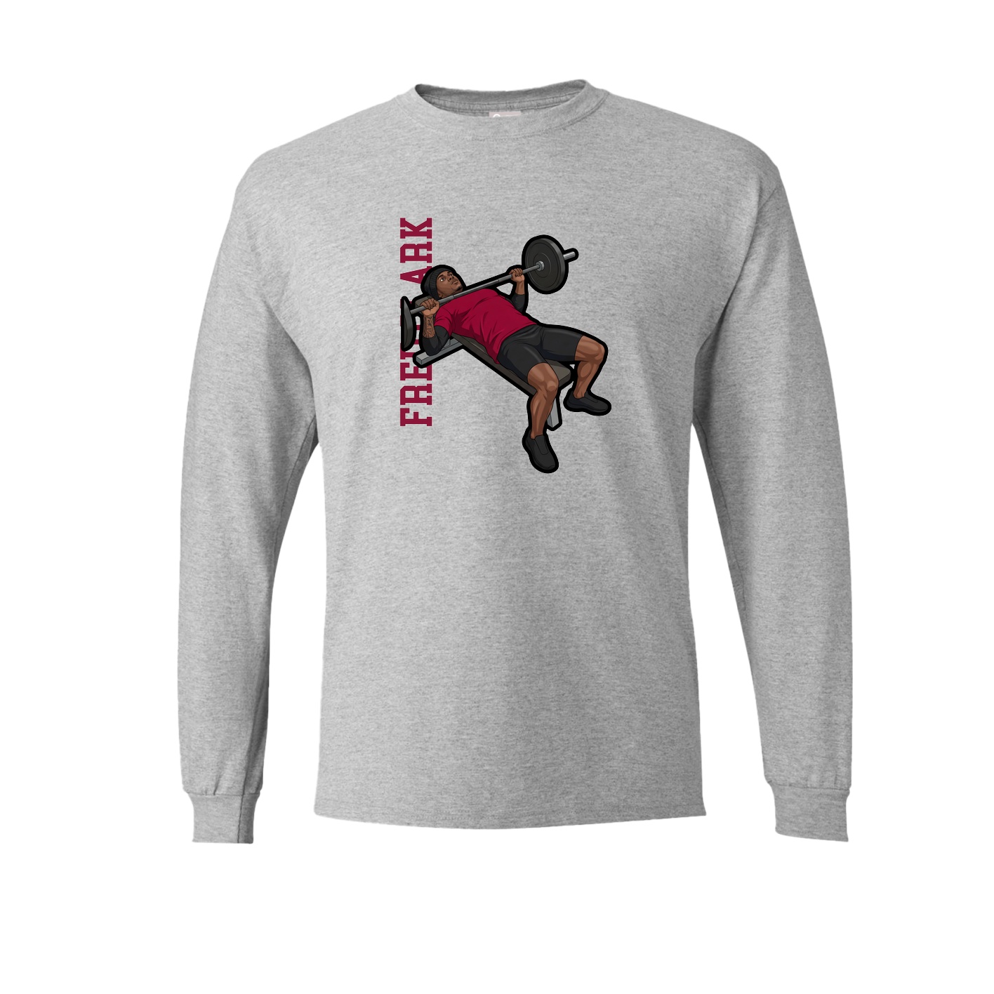 Long Sleeve Tee — Name Vertical in Grey