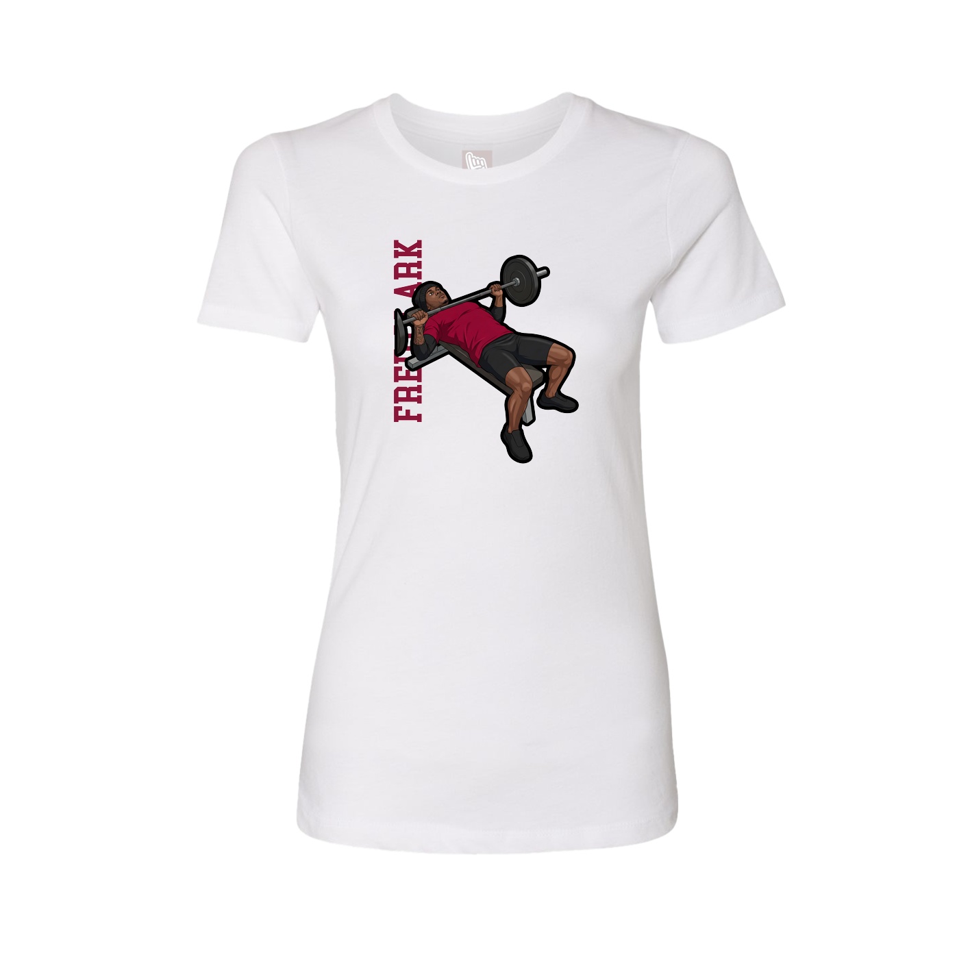 Fitted Women's Tee — Name Vertical in White