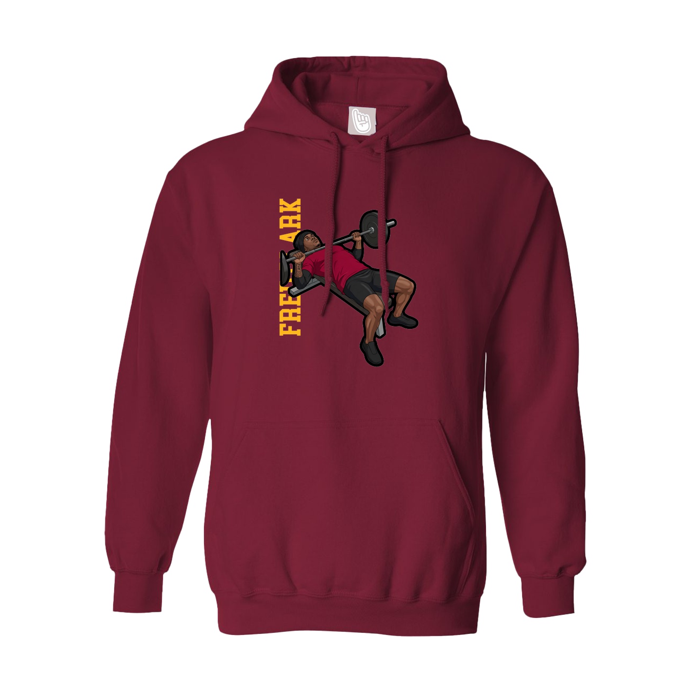 Hoodie — Name Vertical in Cardinal