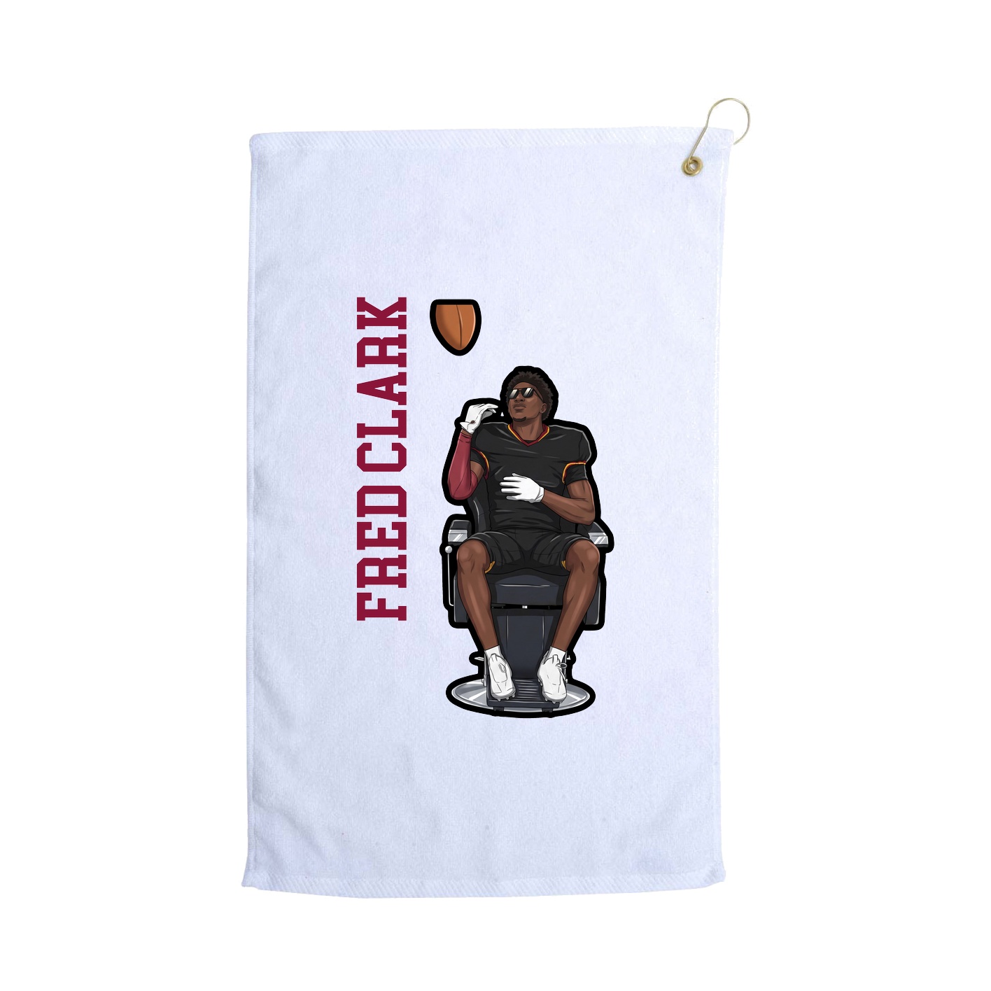 Golf Towel — Name Vertical in White