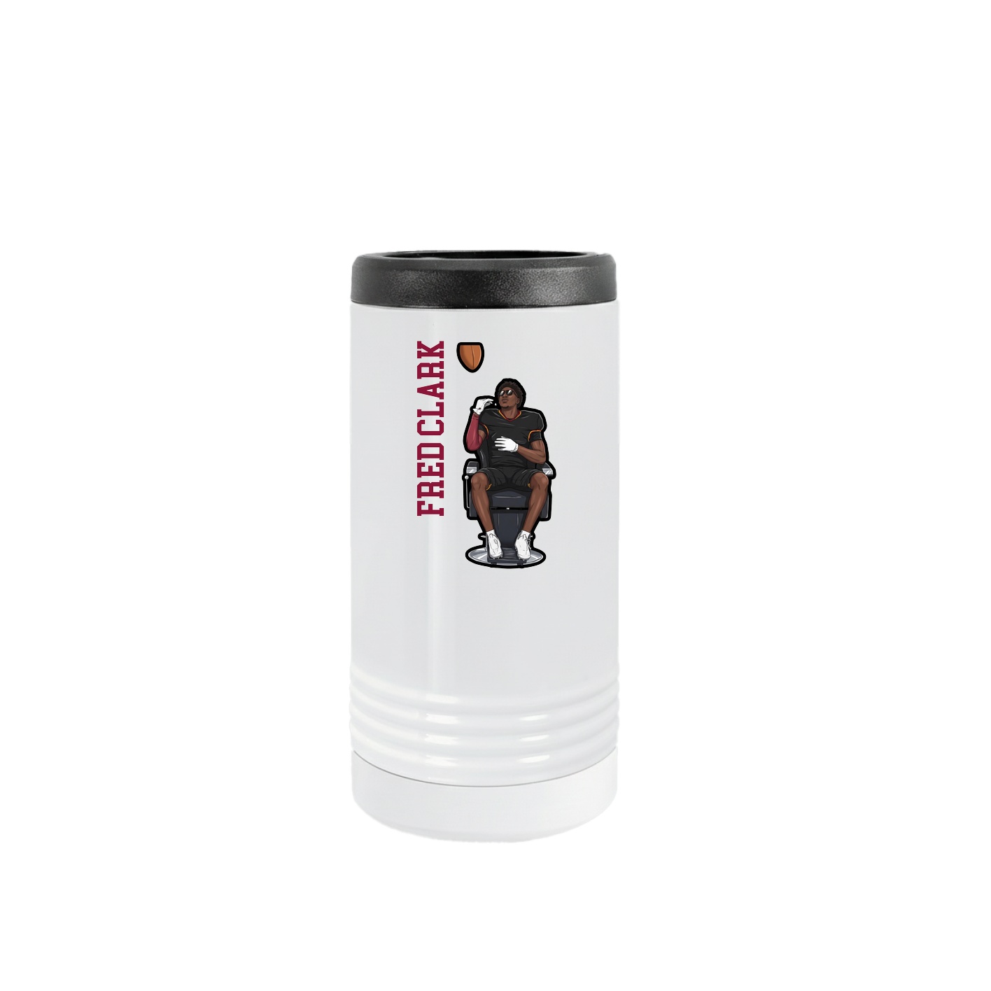 Slim Beverage Holder — Name Vertical in White