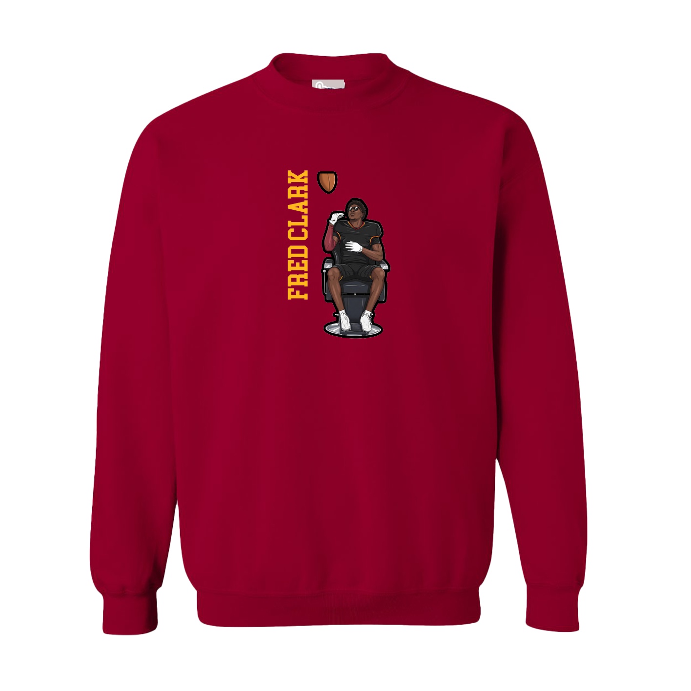 Fleece Crew — Name Vertical in Cardinal