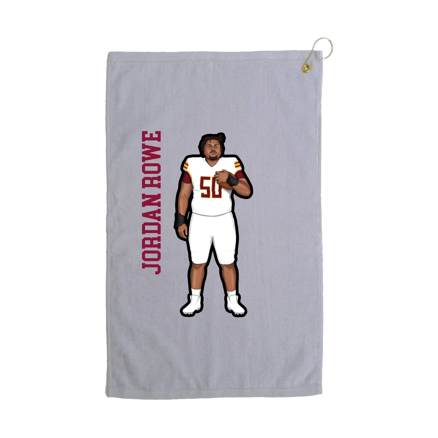 Golf Towel — Name Vertical in Grey