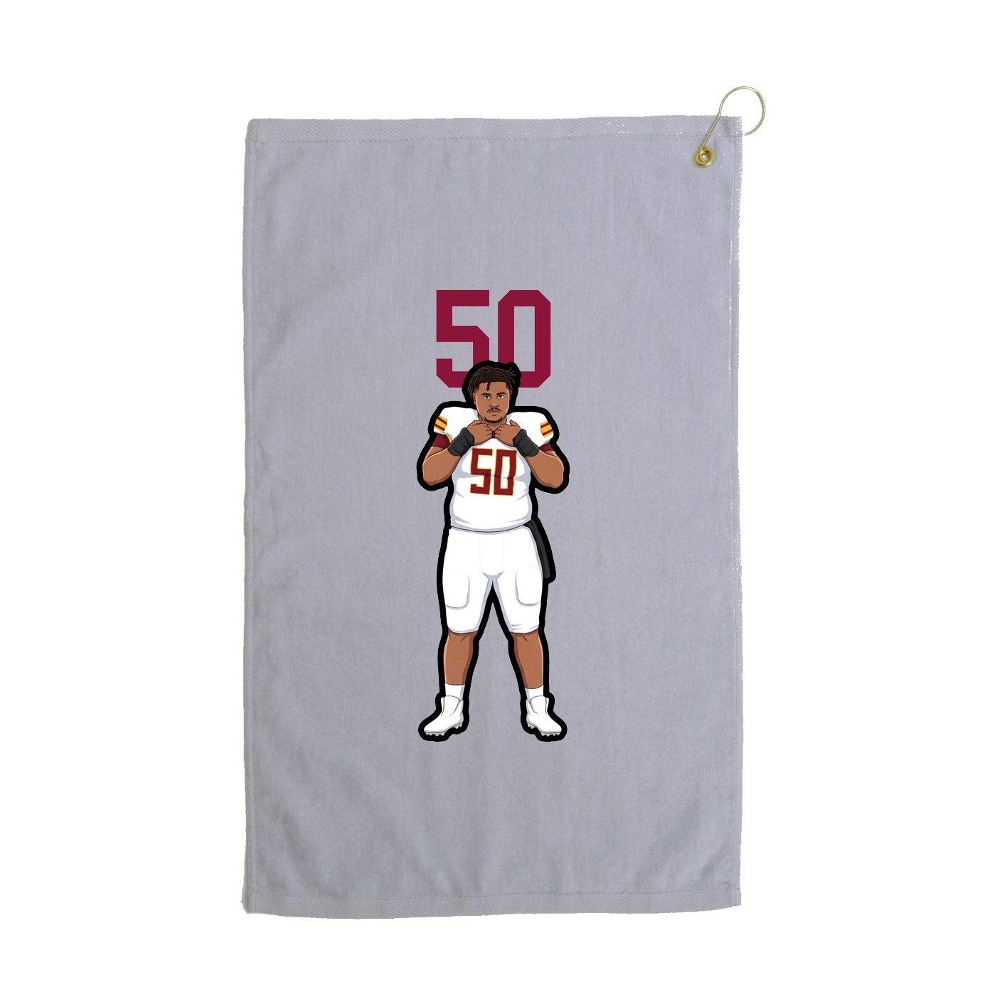 Golf Towel — Number Top in Grey