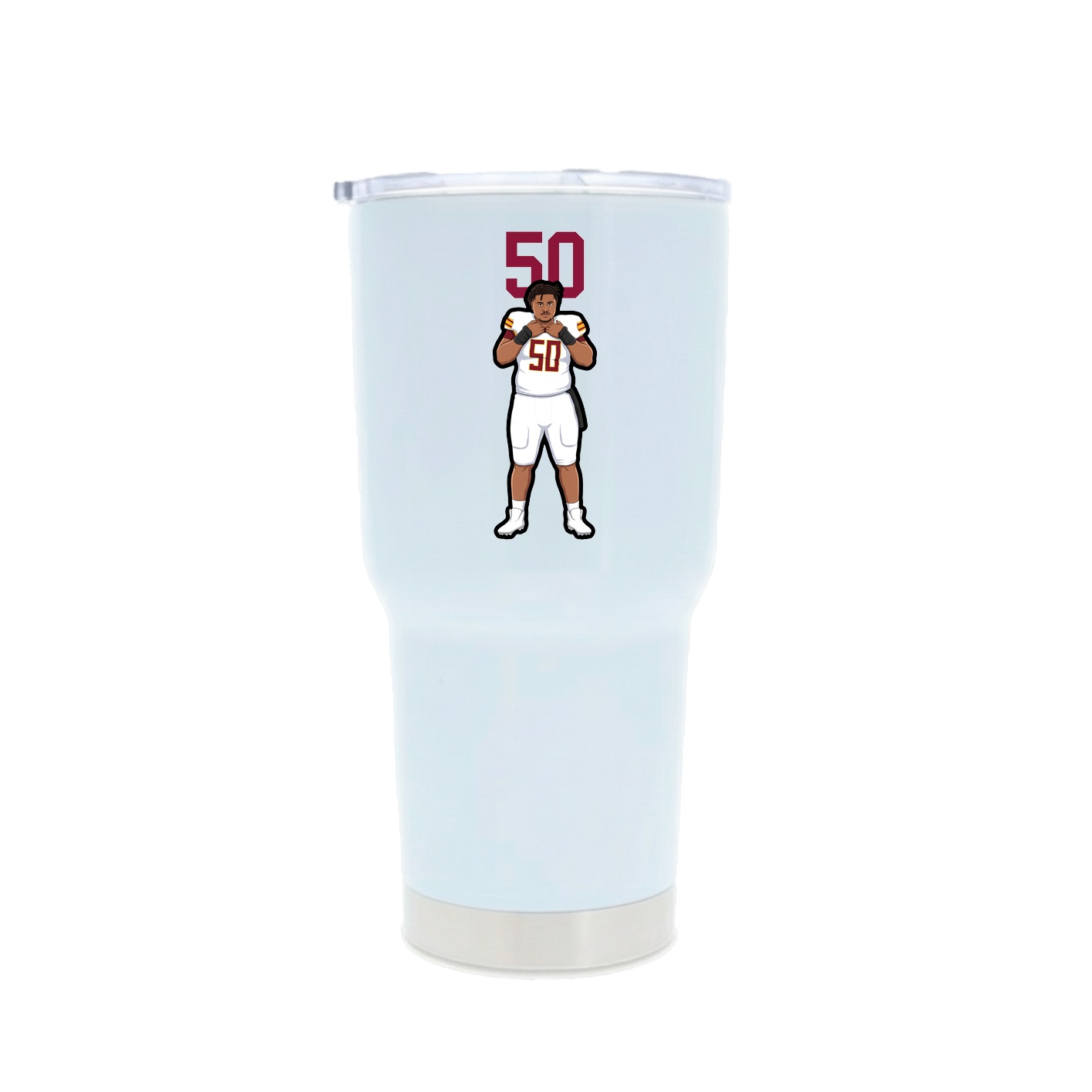 30oz Stainless Steel Tumbler — Number Top in White