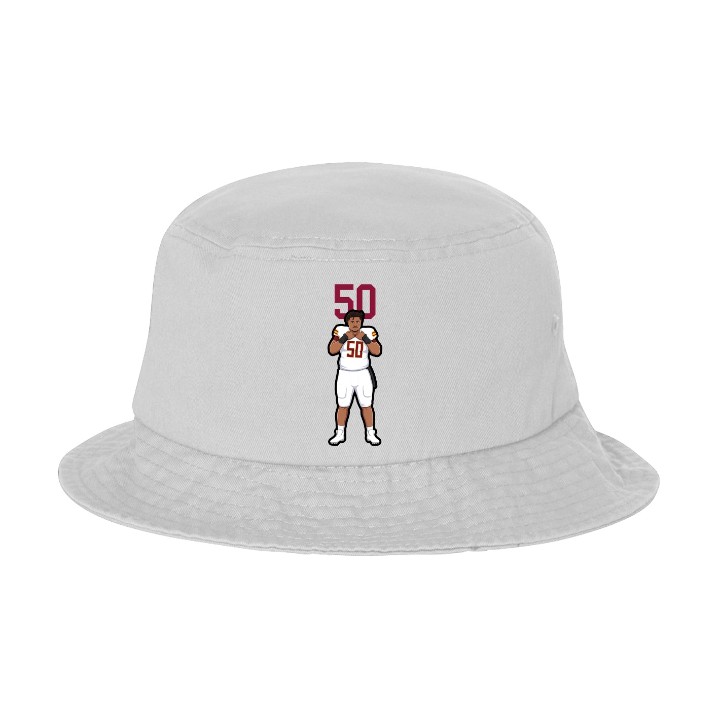 Bucket Cap — Number Top in White