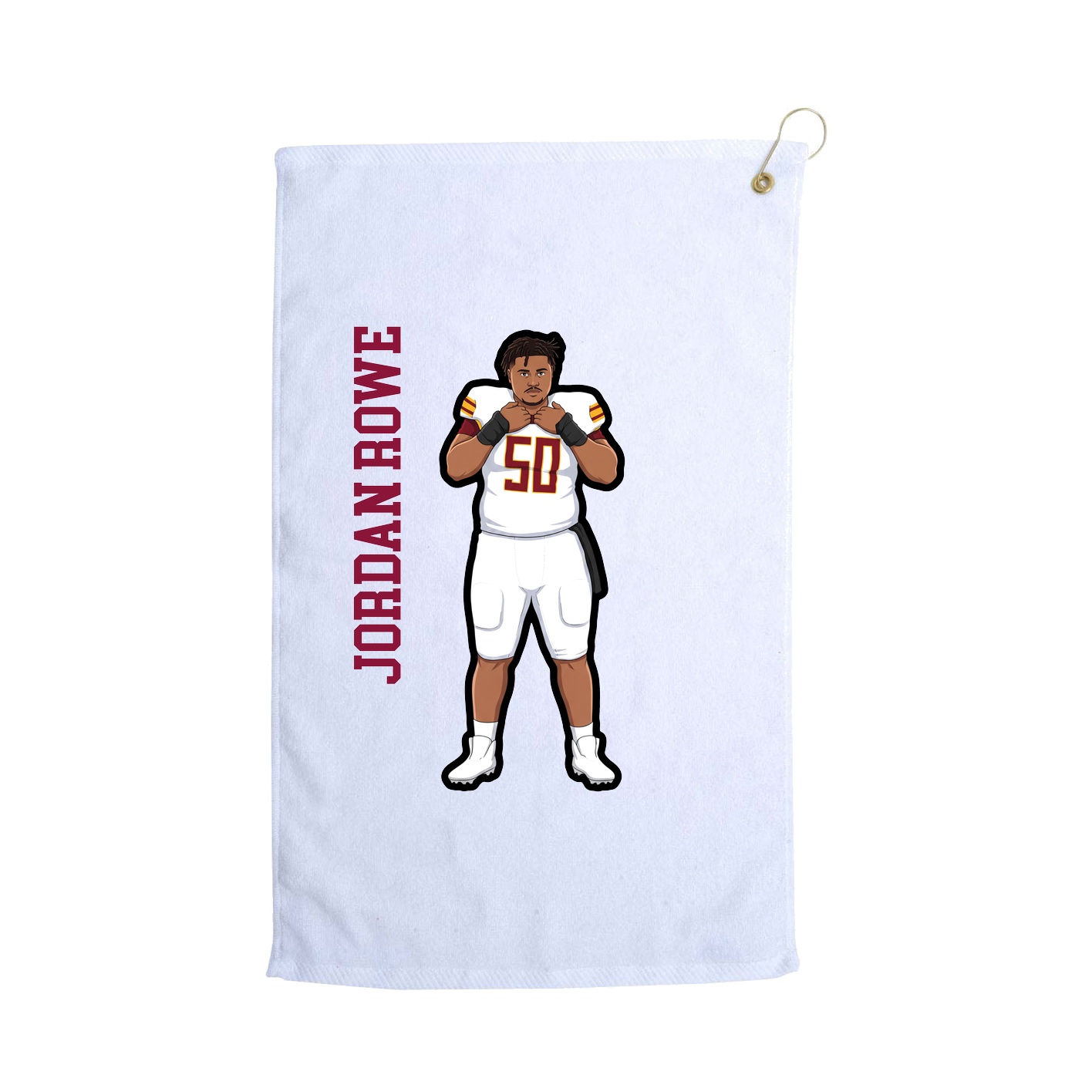 Golf Towel — Name Vertical in White