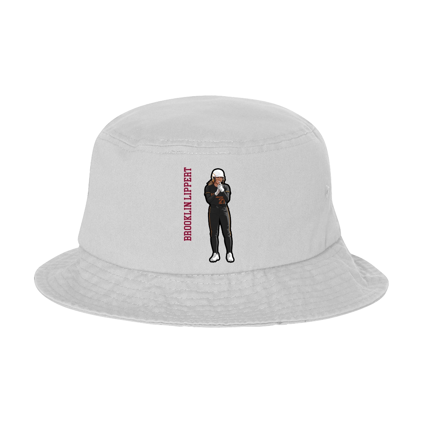 Bucket Cap — Name Vertical in White